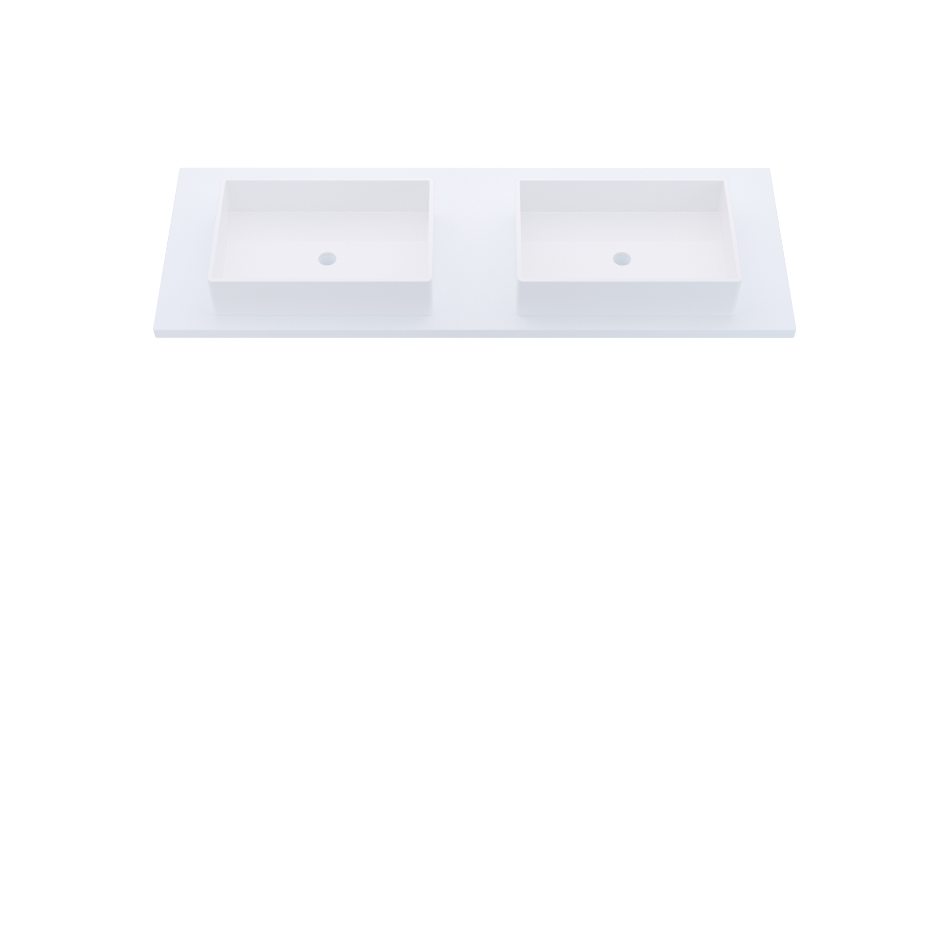 61" Vanderloc Silestone® Quartz Bathroom Vanity Top | Double Vigo Sink | Centered in Miami White