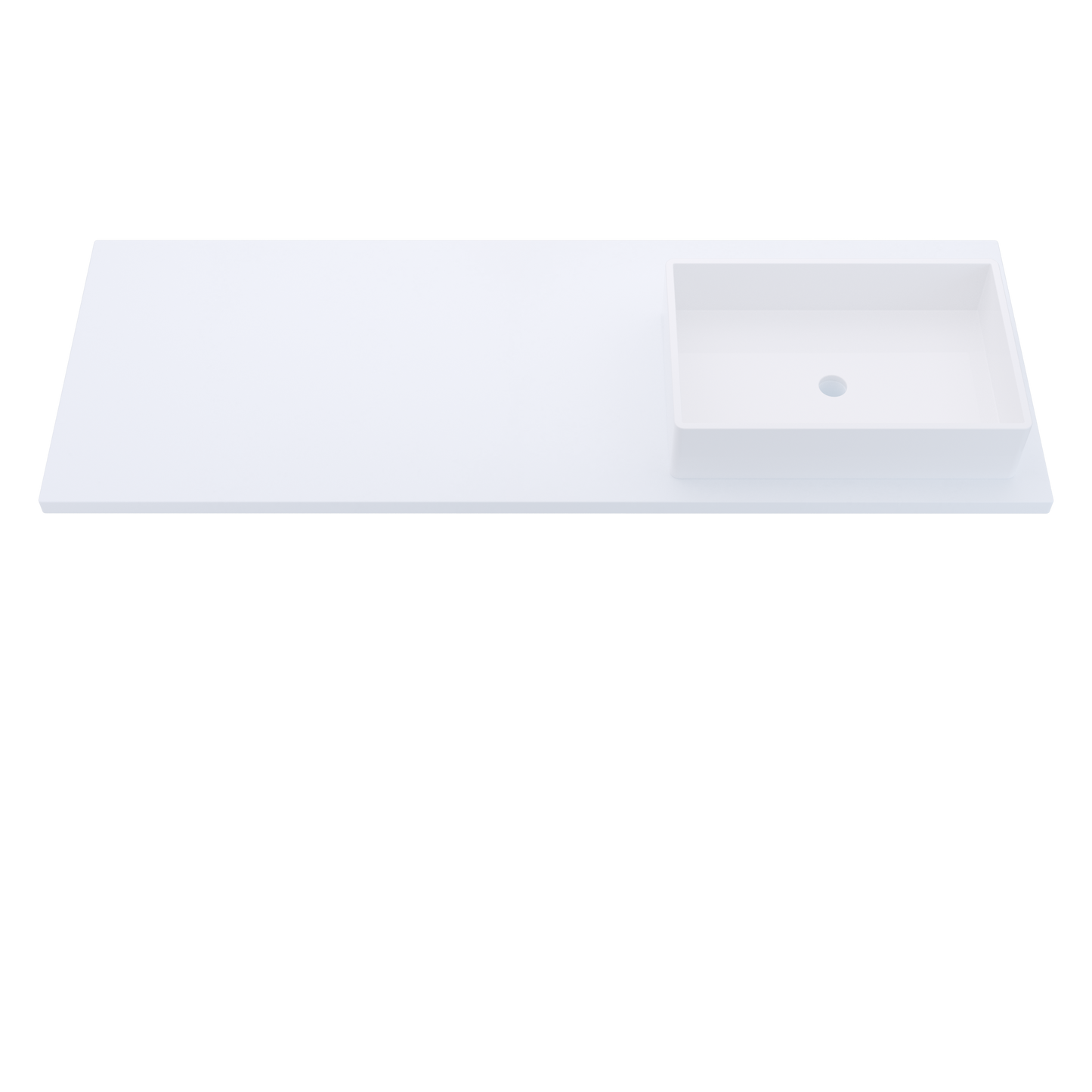 61" Vanderloc Silestone® Quartz Bathroom Vanity Top | Single Vigo Sink | Right Offset in Miami White
