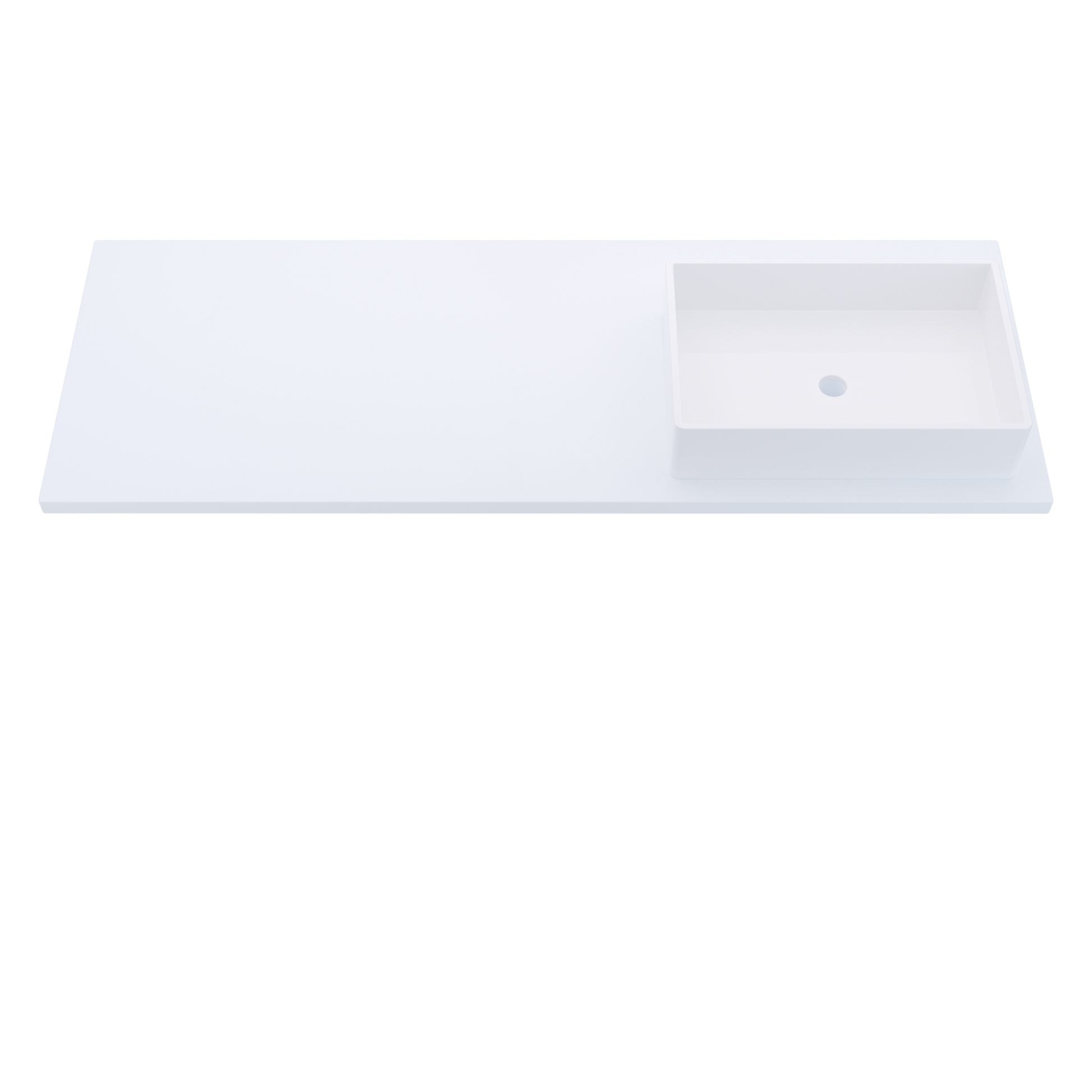 61" Vanderloc Silestone® Quartz Bathroom Vanity Top | Single Vigo Sink | Right Offset in Miami White