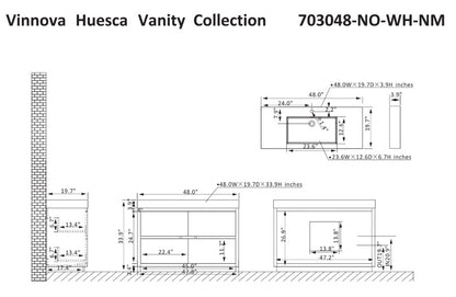 Vinnova Huesca 48-inch single sink bathroom vanity in North American Oak — view 8