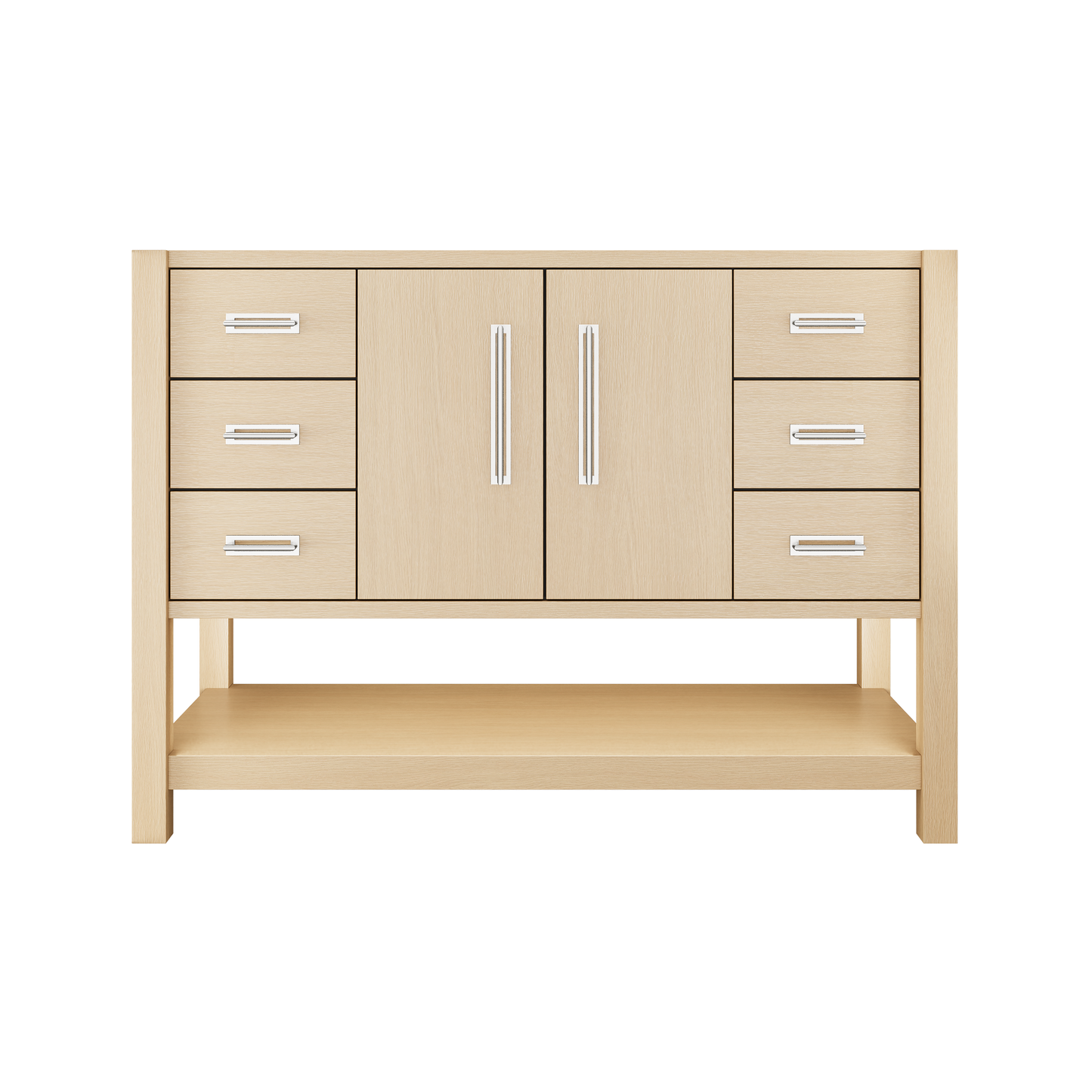 Kiawah Single Extra-Wide Bath Vanity 48in Natural Weathered Polished Chrome
