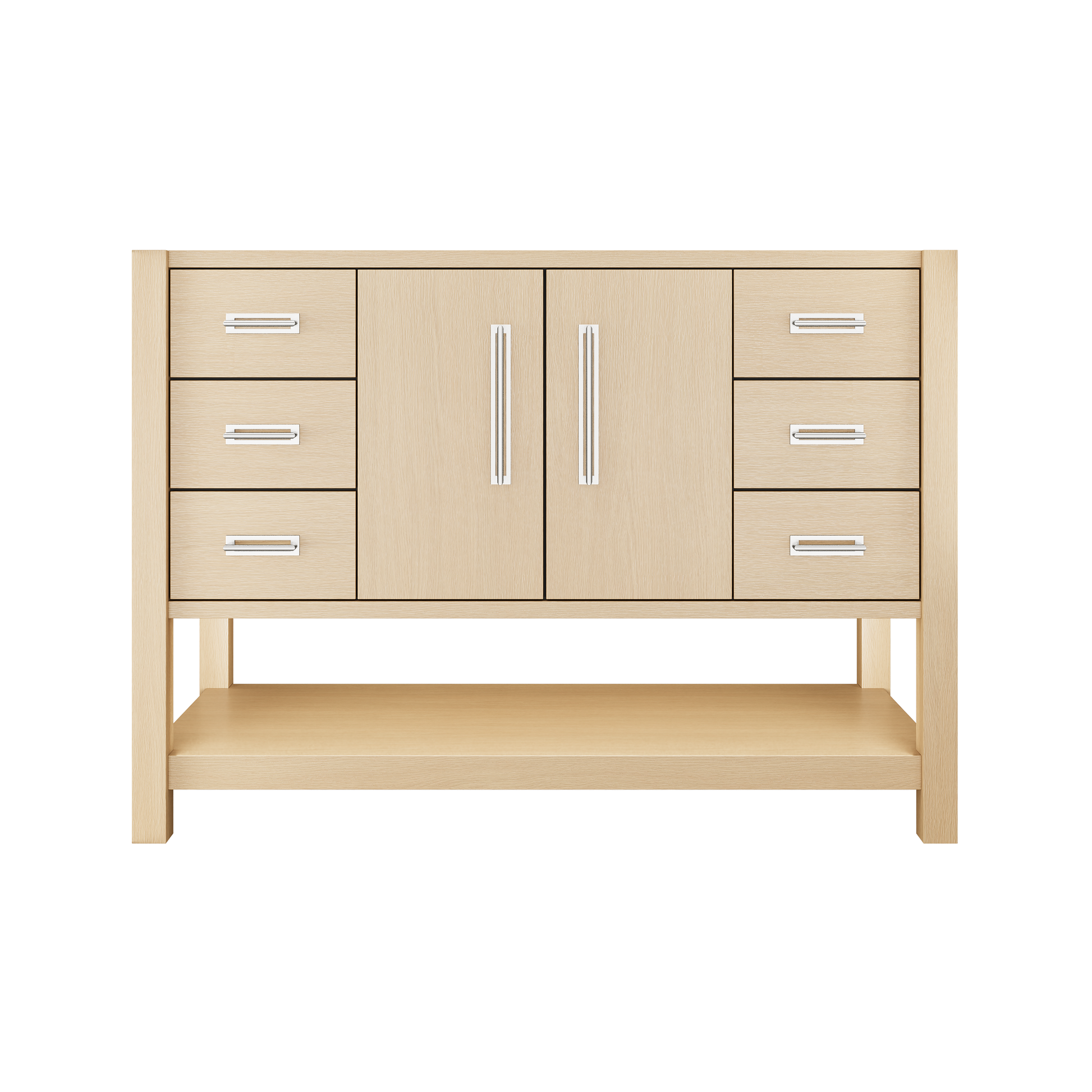 Kiawah Single Extra-Wide Bath Vanity 48in Natural Weathered Polished Chrome