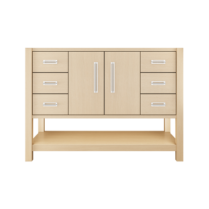 Kiawah Single Extra-Wide Bath Vanity 48in Natural Weathered Polished Chrome