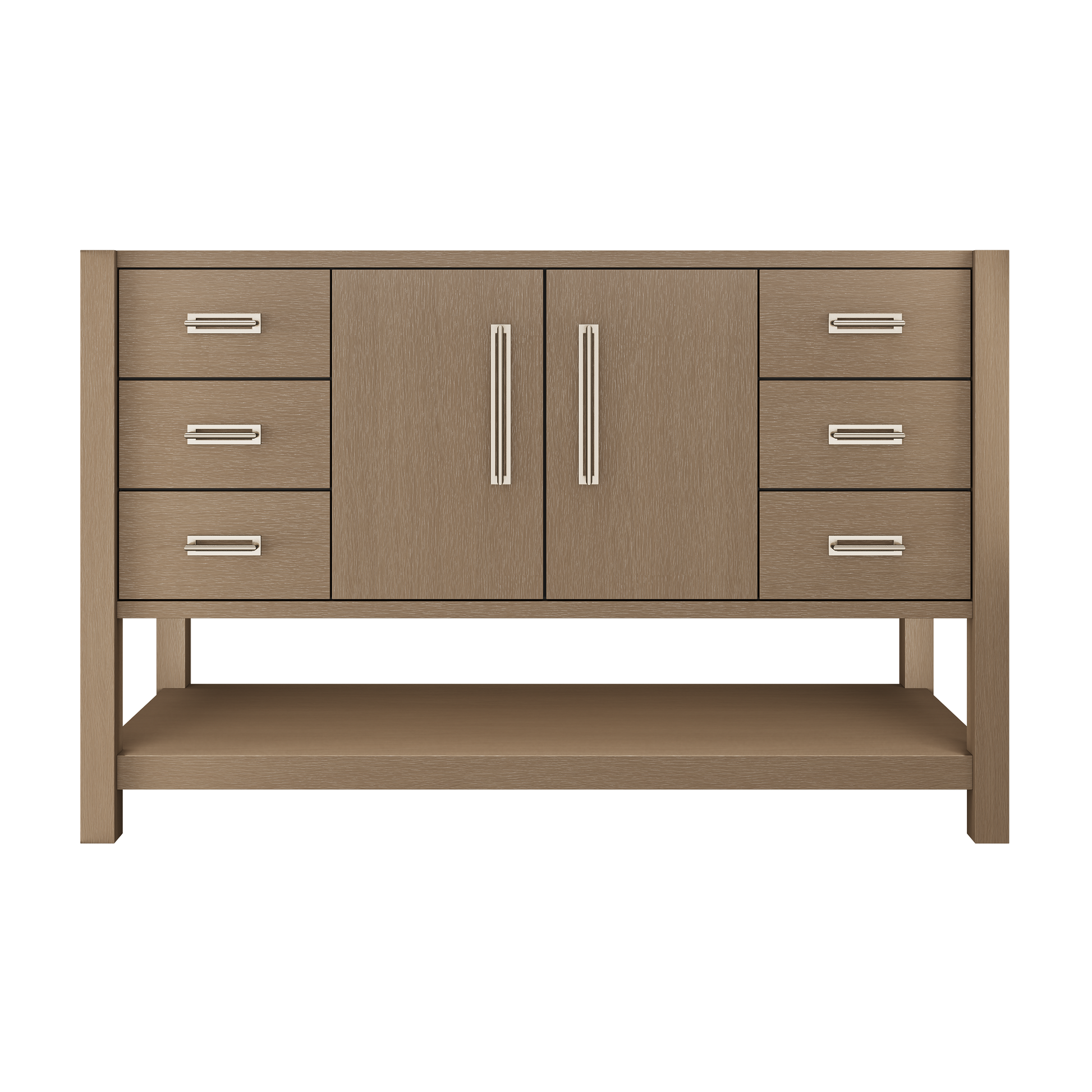 Kiawah Single Extra-Wide Bath Vanity 54in Smoked Modern Satin Nickel