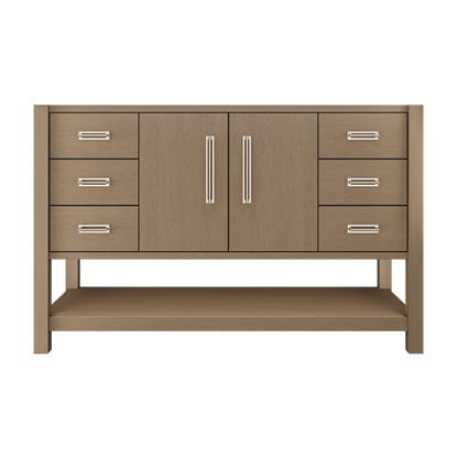 Kiawah Single Extra-Wide Bath Vanity 54in Smoked Modern Satin Nickel