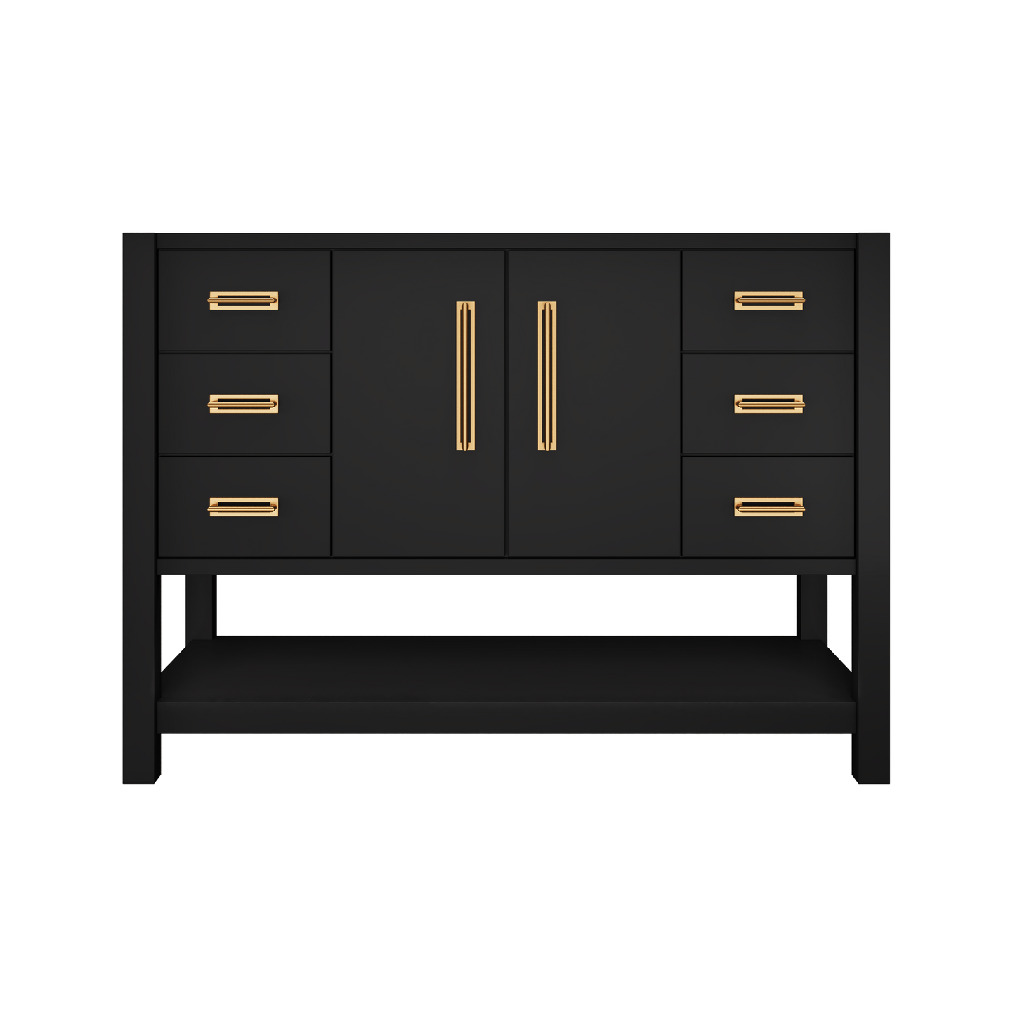 Kiawah Single Extra-Wide Bath Vanity 48in Noir Satin Gold