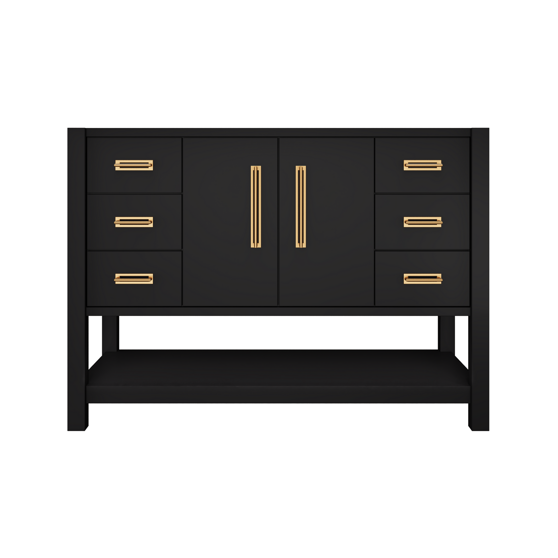 Kiawah Single Extra-Wide Bath Vanity 48in Noir Satin Gold
