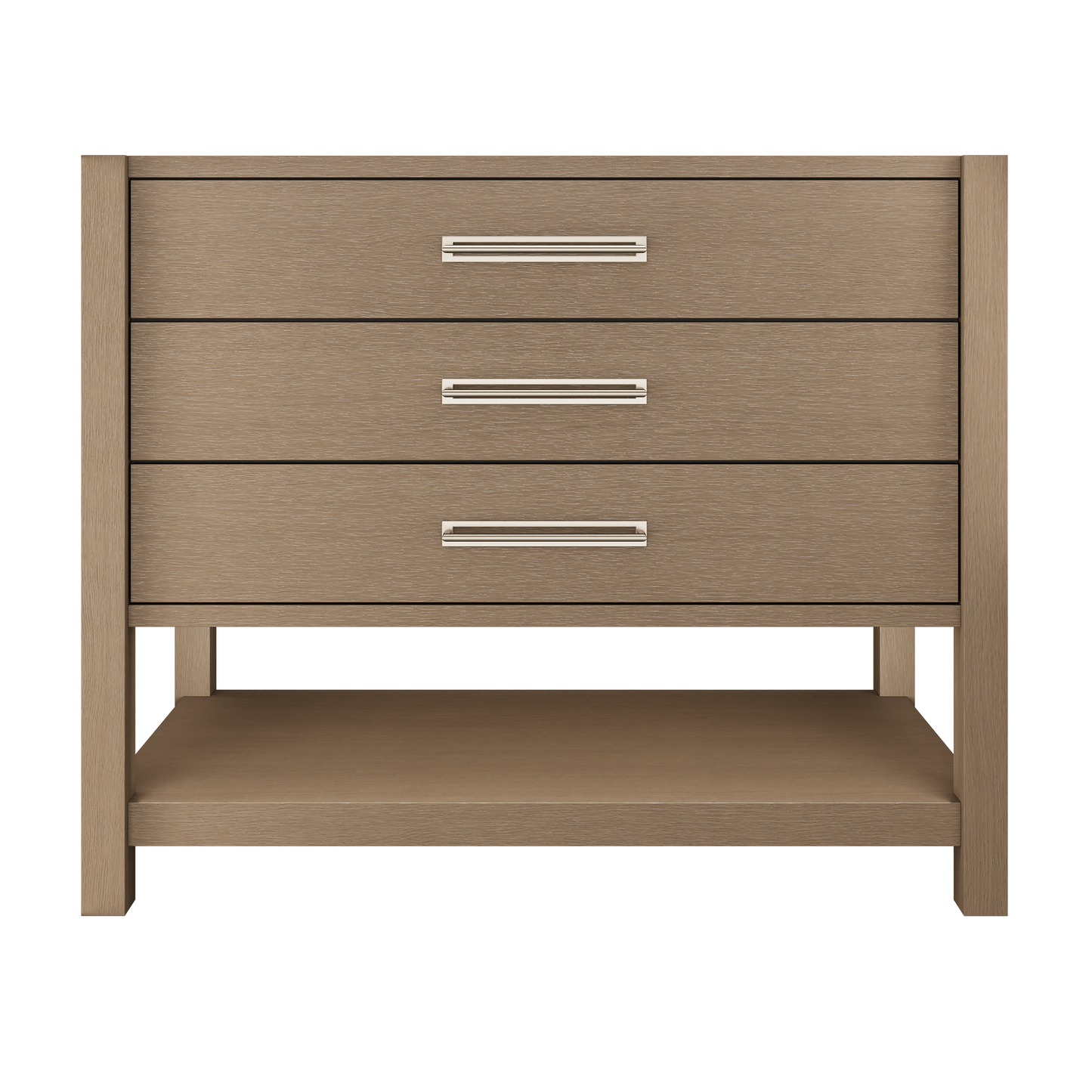 Kiawah 3-Drawer Single Bath Vanity 42in Smoked Modern Satin Nickel