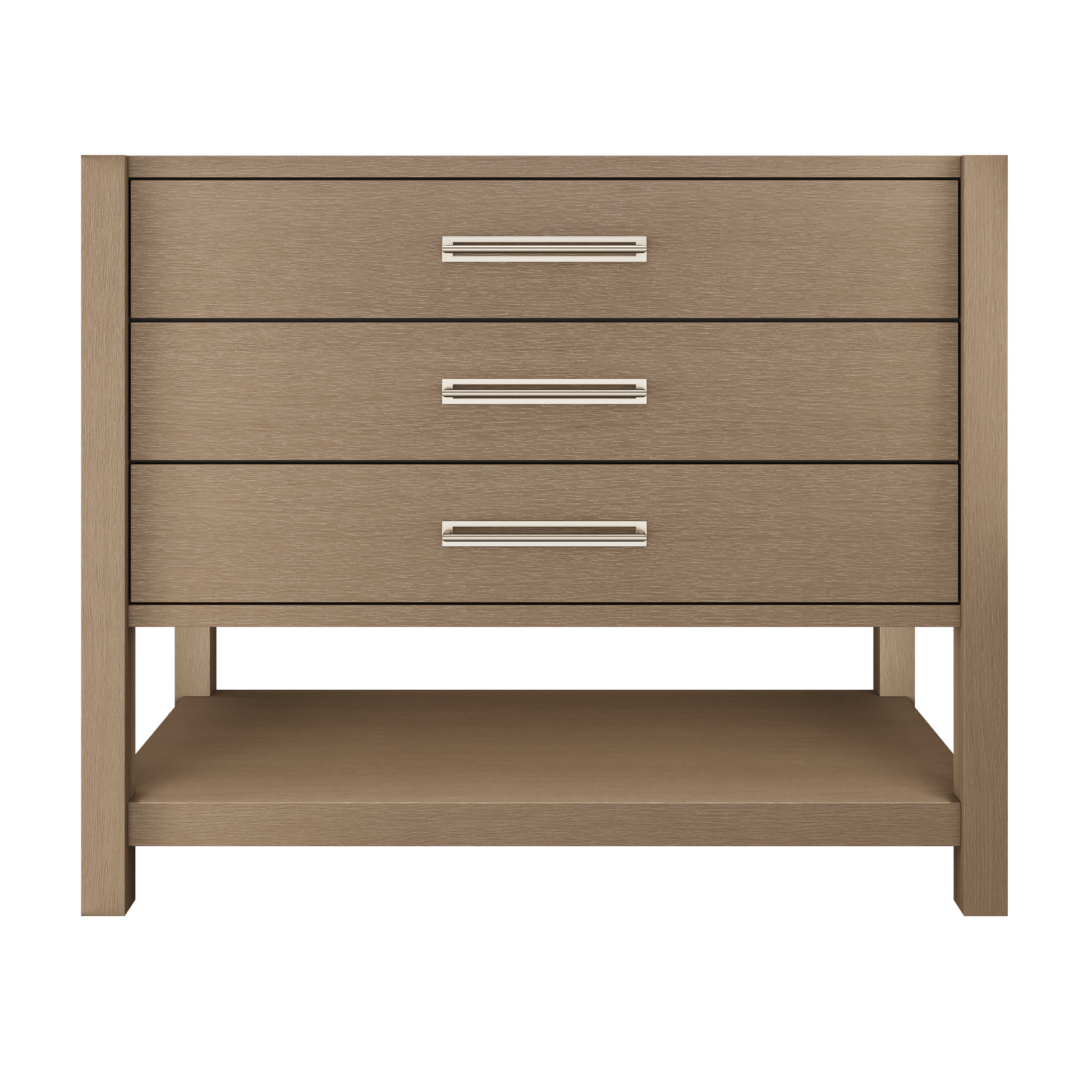 Kiawah 3-Drawer Single Bath Vanity 42in Smoked Modern Satin Nickel