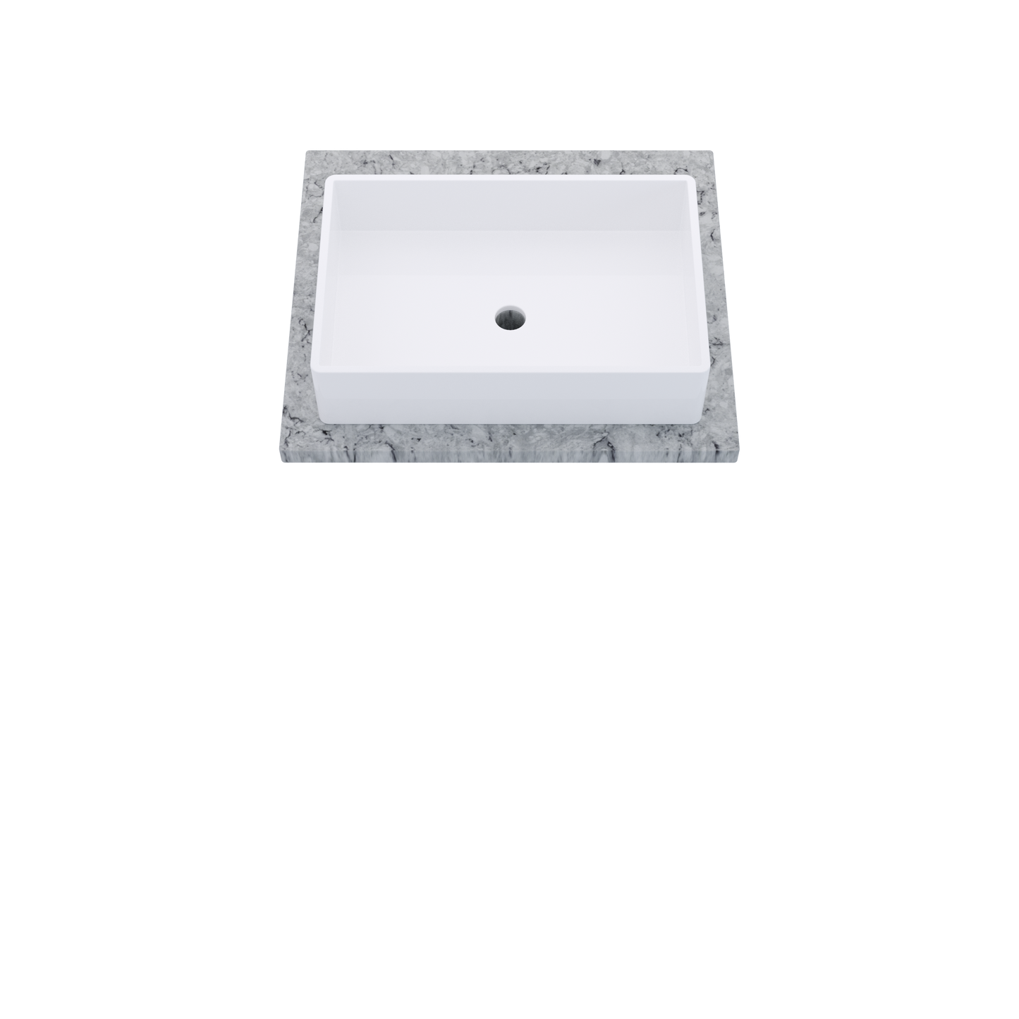 25" Vanderloc Silestone® Quartz Bathroom Vanity Top | Single Vigo Sink | Centered in Pietra