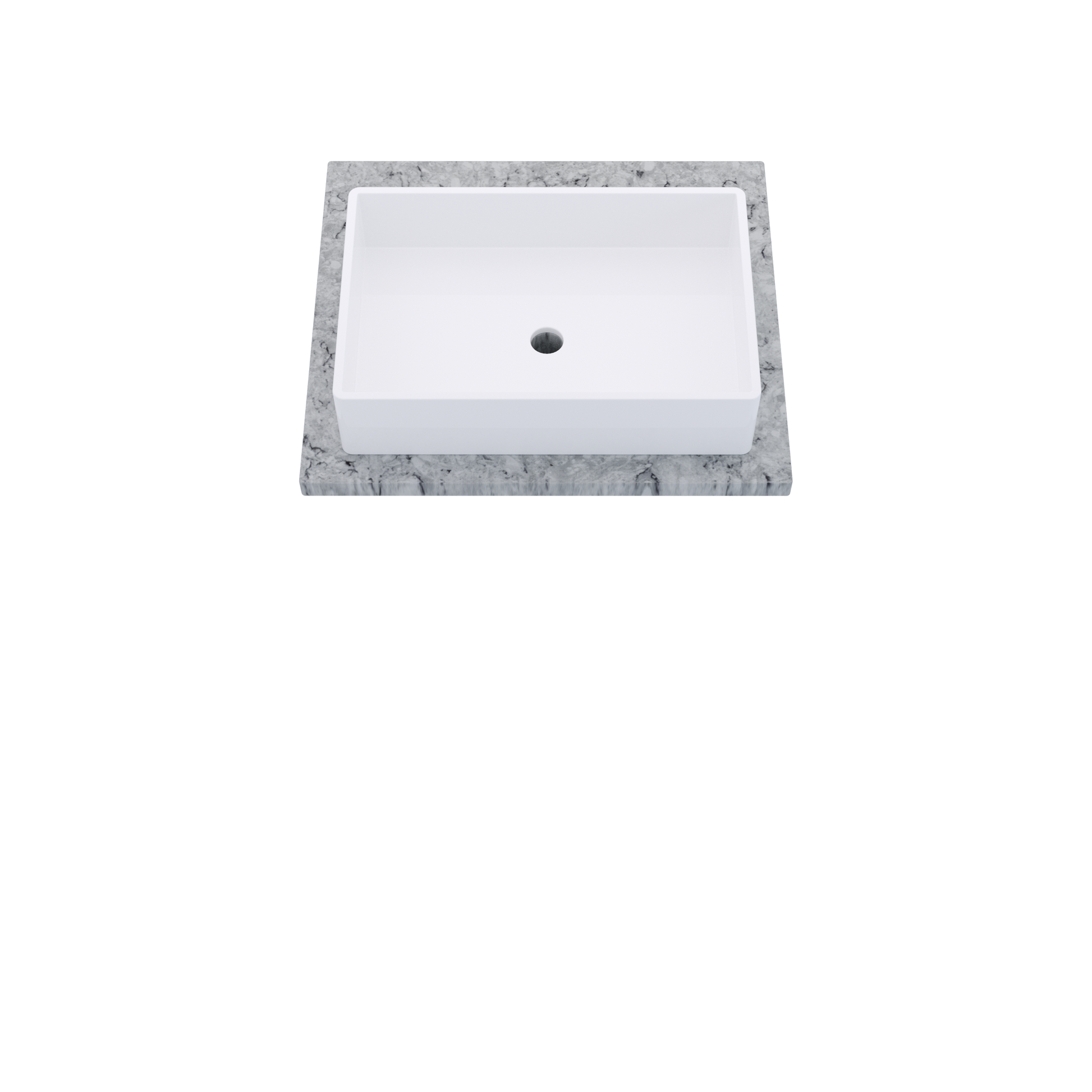 25" Vanderloc Silestone® Quartz Bathroom Vanity Top | Single Vigo Sink | Centered in Pietra