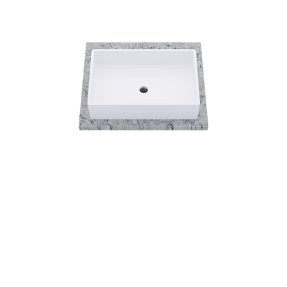 25" Vanderloc Silestone® Quartz Bathroom Vanity Top | Single Vigo Sink | Centered in Pietra