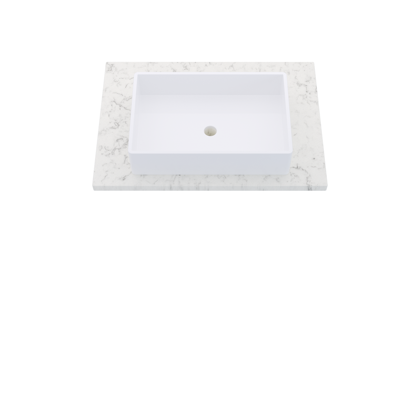 31" Vanderloc Silestone® Quartz Bathroom Vanity Top | Single Vigo Sink | Centered in Lyra