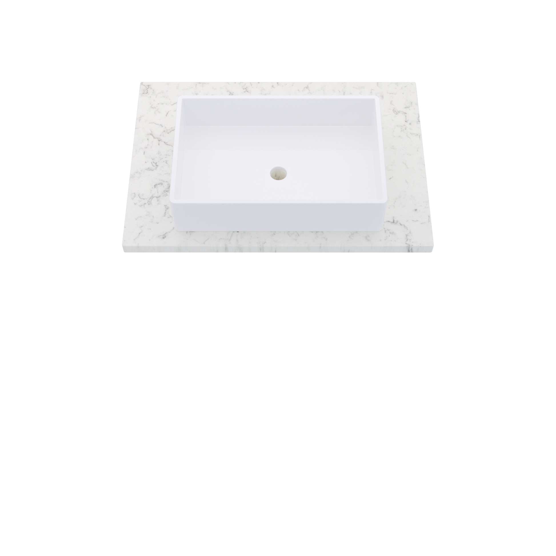 31" Vanderloc Silestone® Quartz Bathroom Vanity Top | Single Vigo Sink | Centered in Lyra