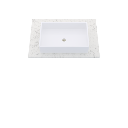 31" Vanderloc Silestone® Quartz Bathroom Vanity Top | Single Vigo Sink | Centered in Lyra