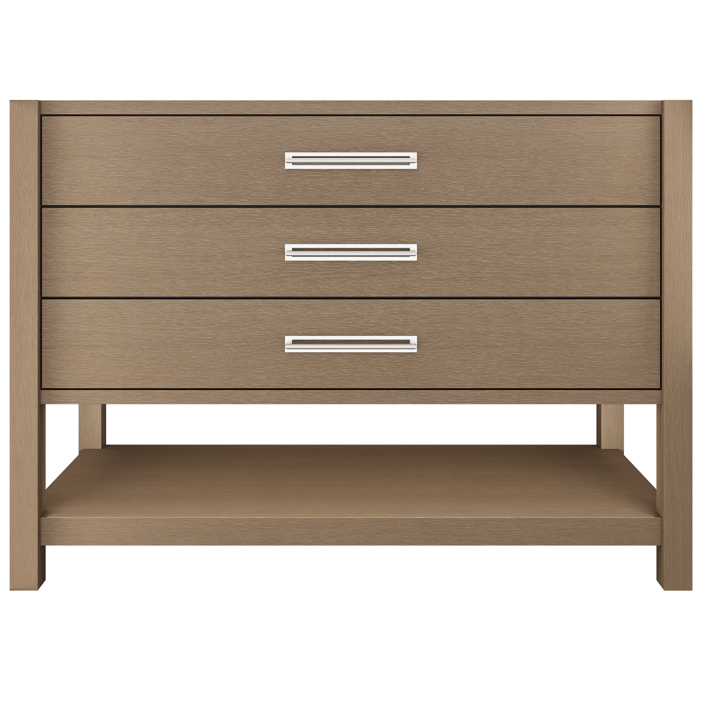 Kiawah 3-Drawer Single Bath Vanity 48in Smoked Modern Polished Chrome