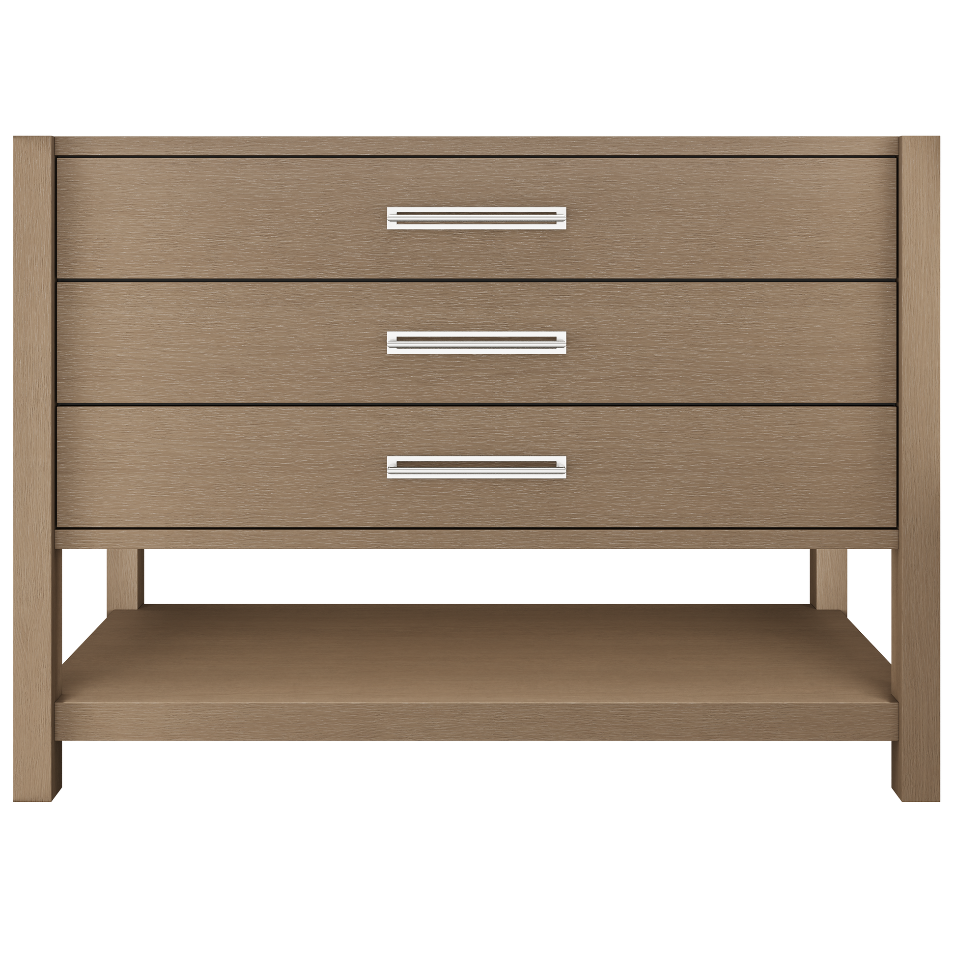 Kiawah 3-Drawer Single Bath Vanity 48in Smoked Modern Polished Chrome