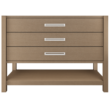 Kiawah 3-Drawer Single Bath Vanity 48in Smoked Modern Polished Chrome