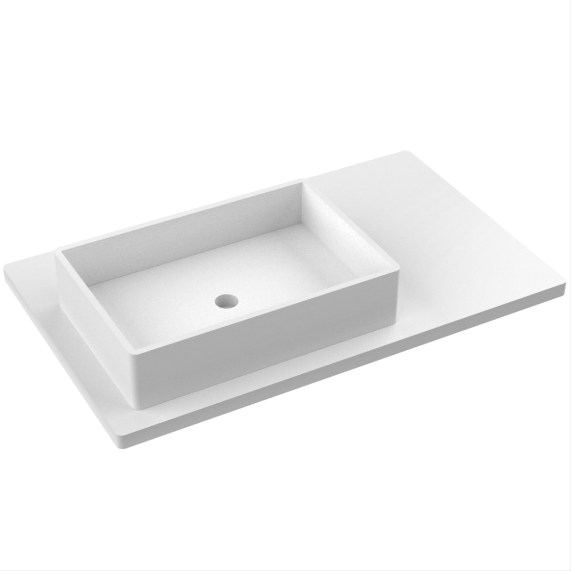 43" Vanderloc Silestone® Quartz Bathroom Vanity Top | Single Vigo Sink | Offset in White Zeus