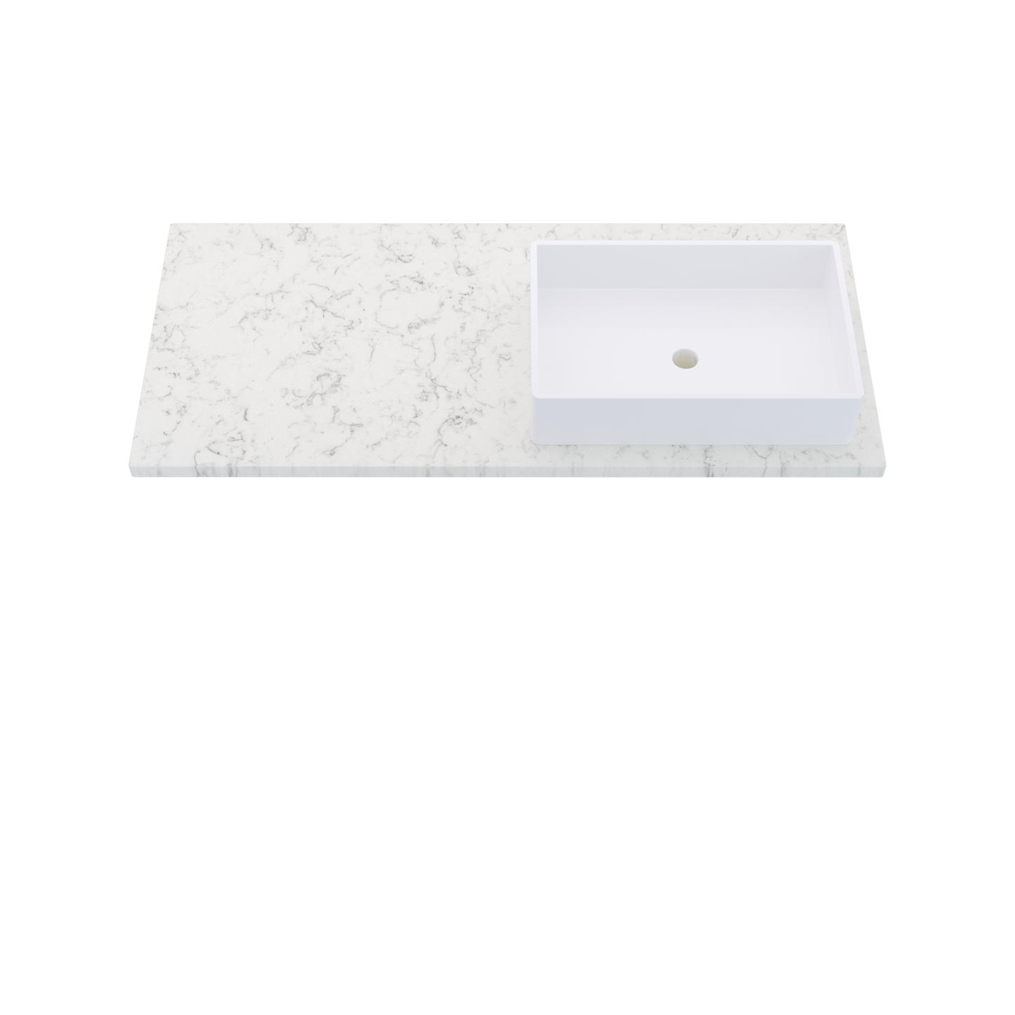 49" Vanderloc Silestone® Quartz Bathroom Vanity Top | Single Vigo Sink | Offset in Lyra
