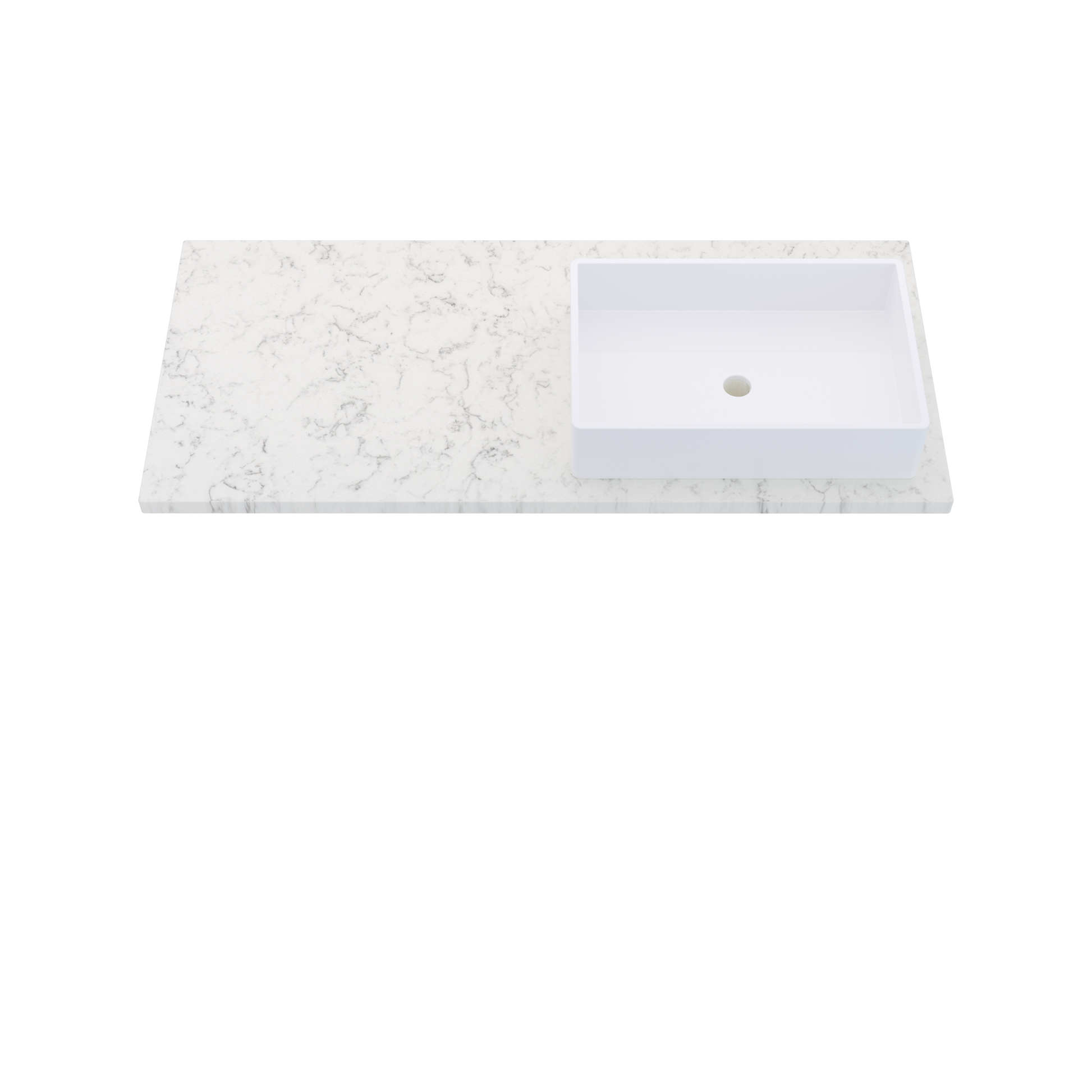49" Vanderloc Silestone® Quartz Bathroom Vanity Top | Single Vigo Sink | Offset in Lyra
