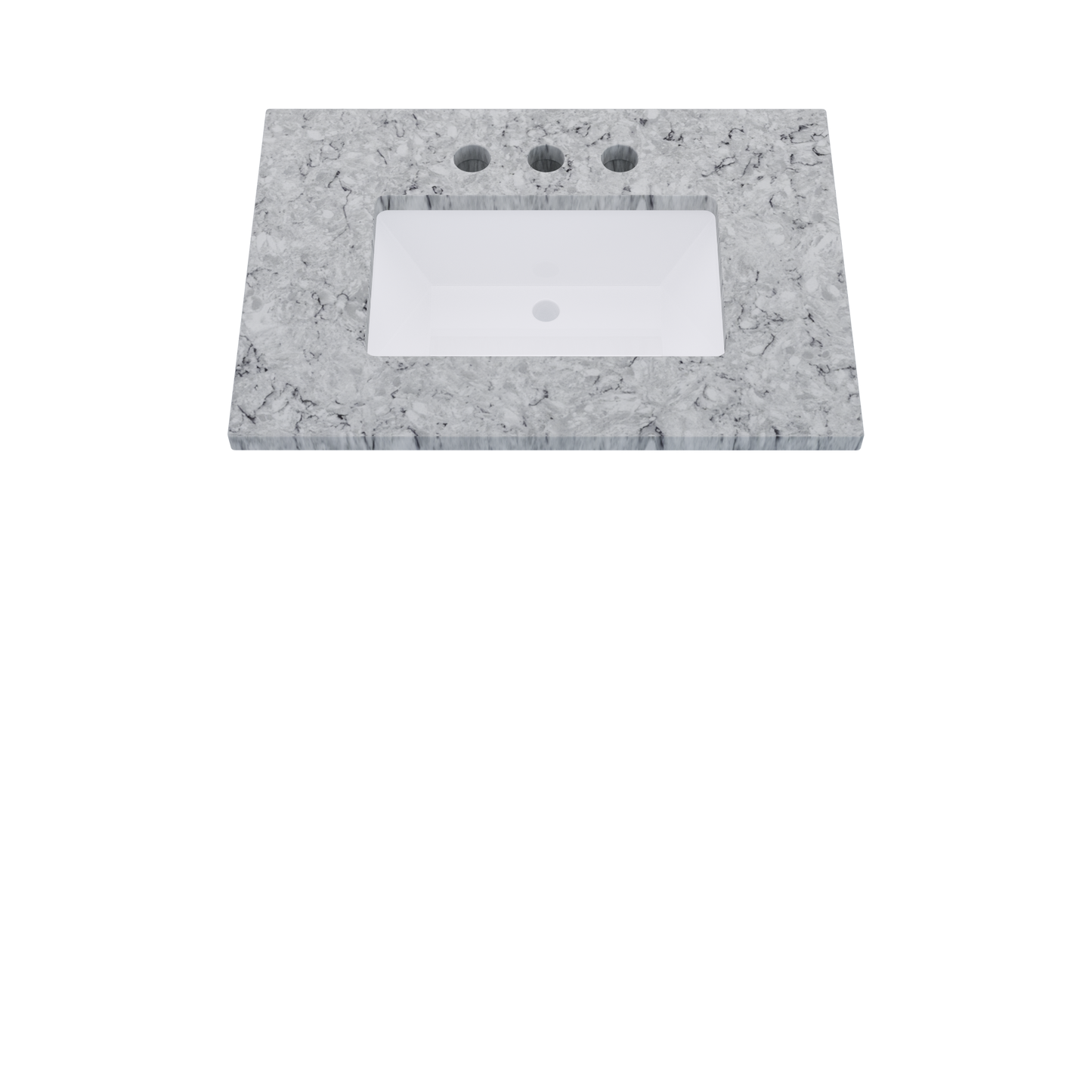 31" Vanderloc Silestone® Quartz Bathroom Vanity Top | Single Rectangle Sink | Centered in Pietra
