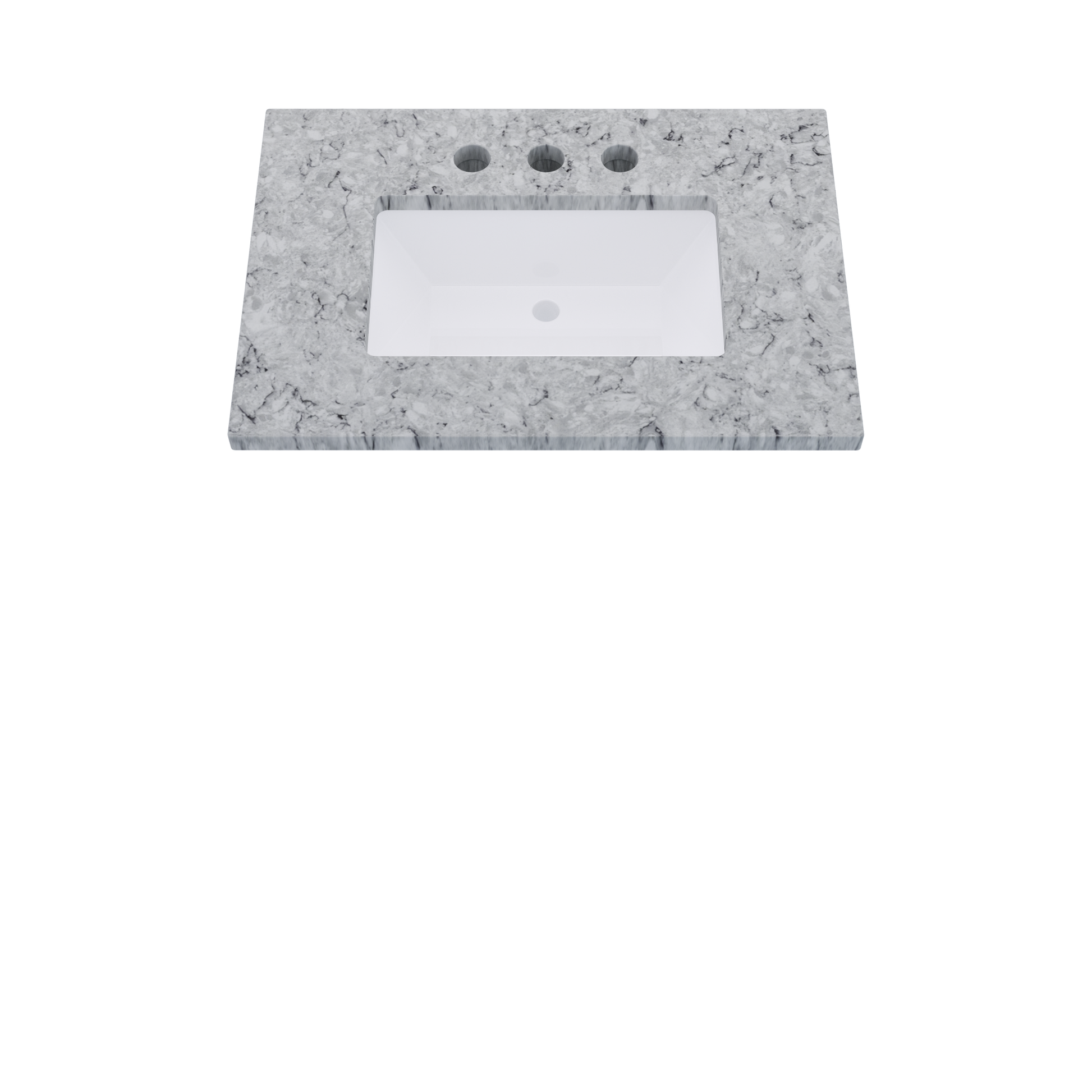 31" Vanderloc Silestone® Quartz Bathroom Vanity Top | Single Rectangle Sink | Centered in Pietra