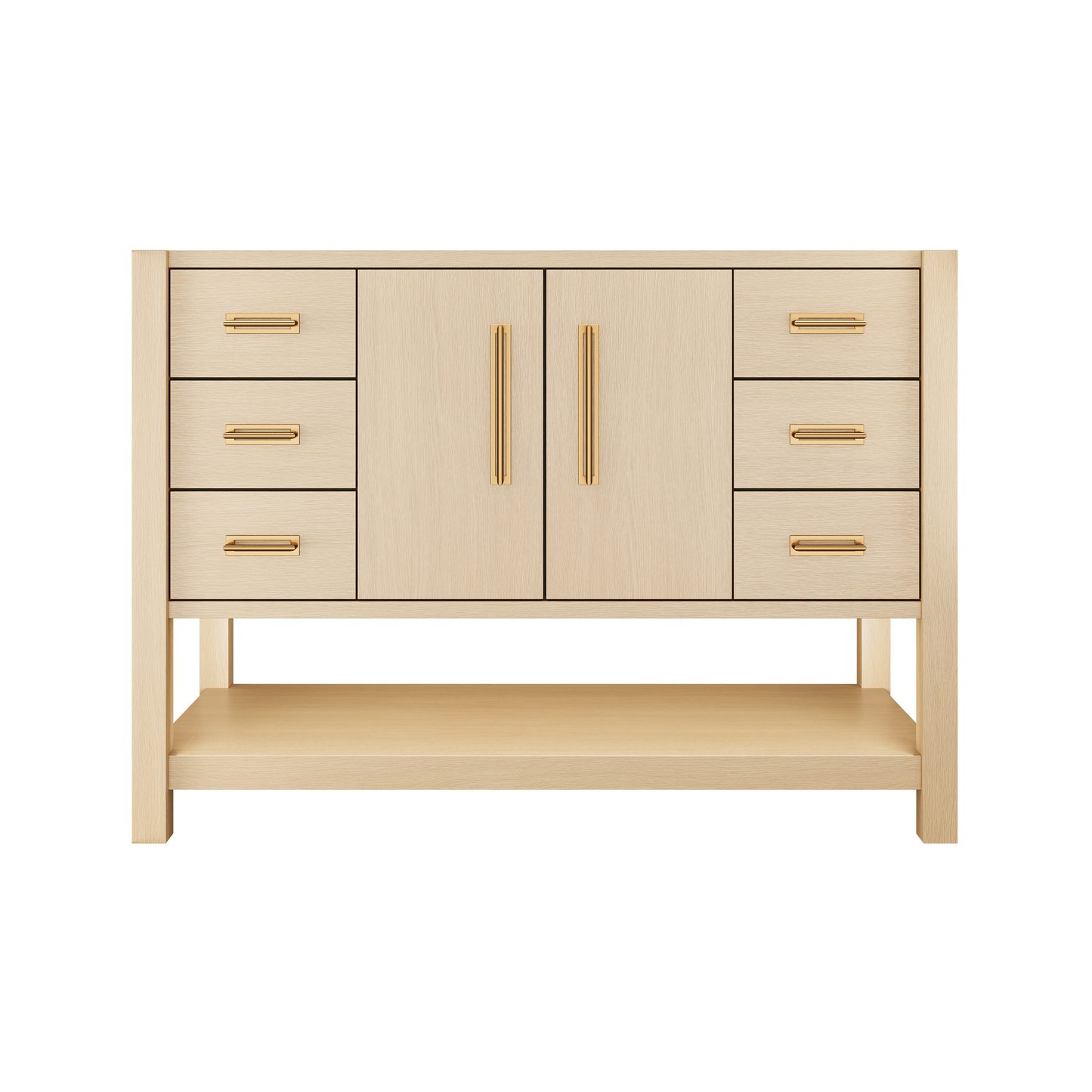 Kiawah Single Extra-Wide Bath Vanity 48in Natural Weathered Satin Gold