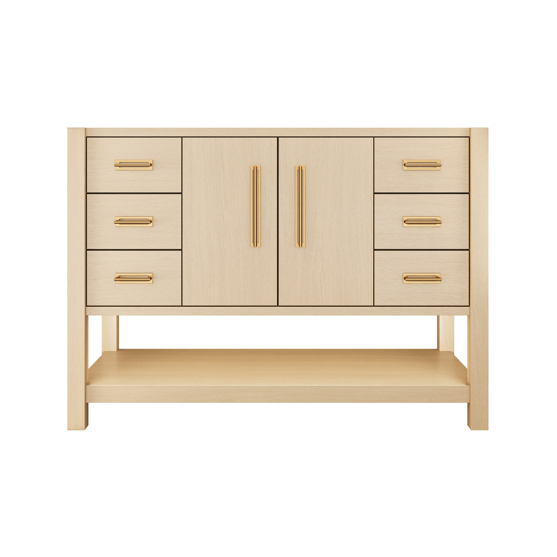 Kiawah Single Extra-Wide Bath Vanity 48in Natural Weathered Satin Gold