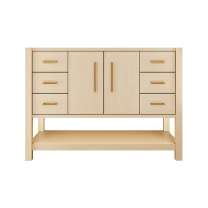 Kiawah Single Extra-Wide Bath Vanity 48in Natural Weathered Satin Gold
