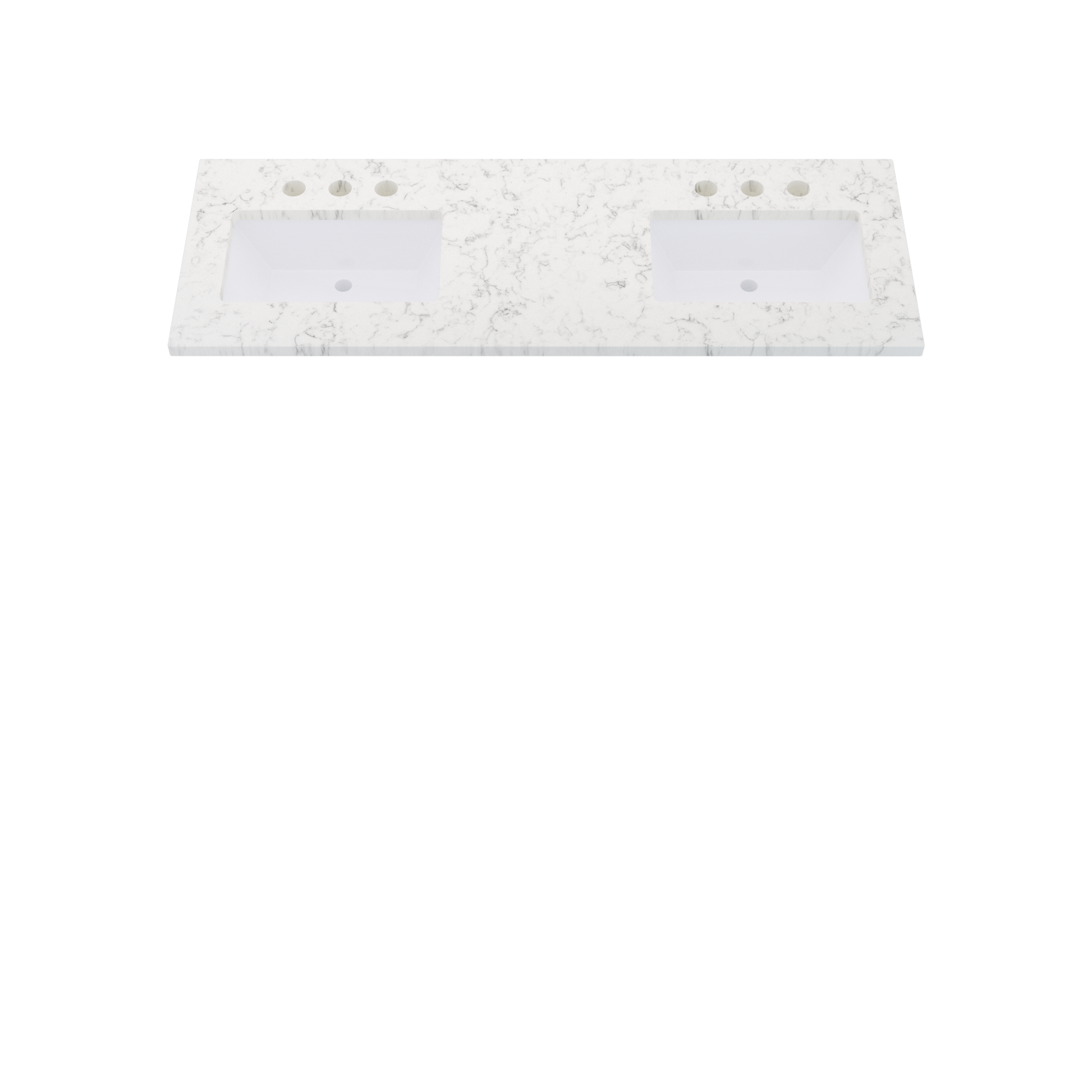 61" Vanderloc Silestone® Quartz Bathroom Vanity Top | Double Rectangle Sink | Offset in Lyra