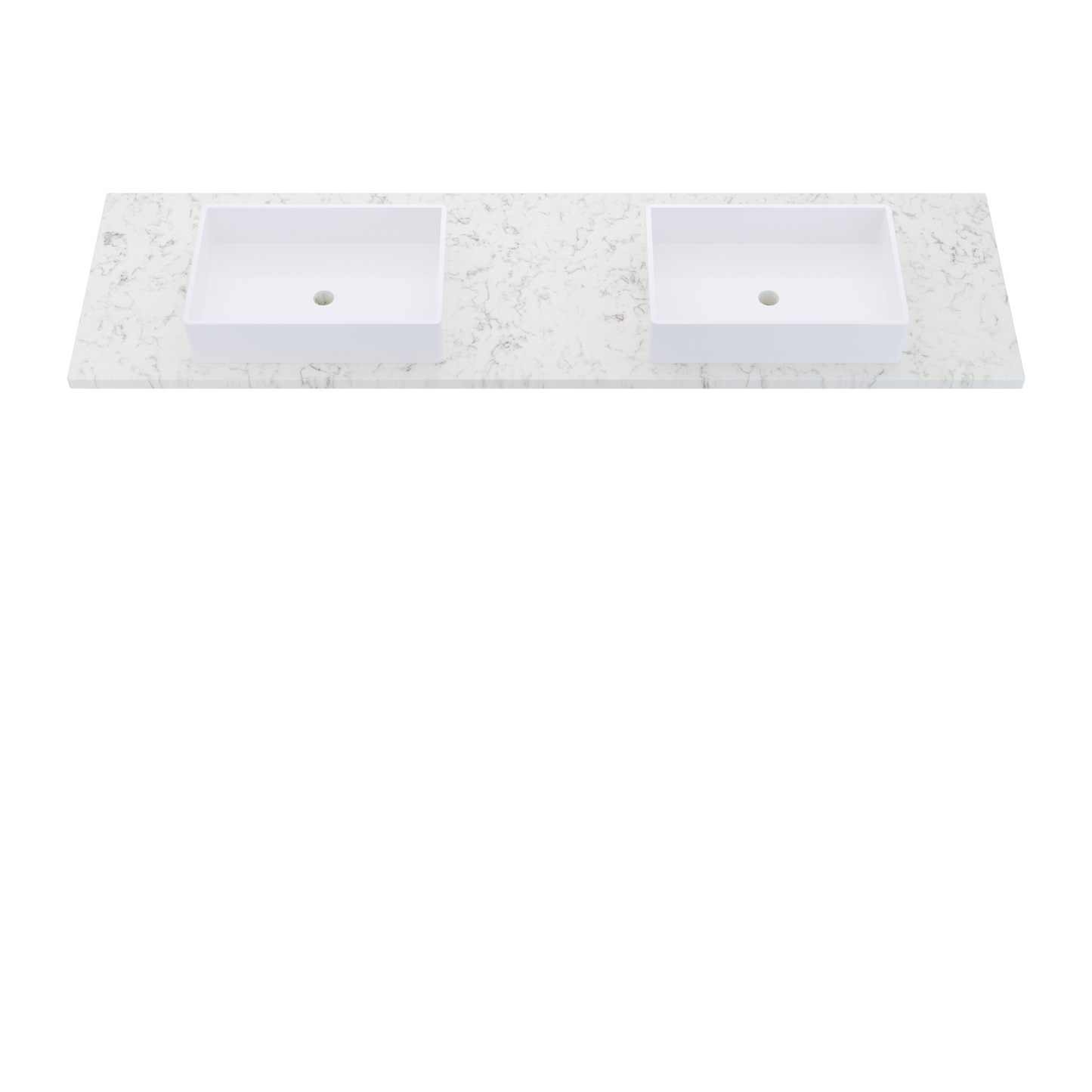79" Vanderloc Silestone® Quartz Bathroom Vanity Top | Double Vigo Sink | Centered in Lyra
