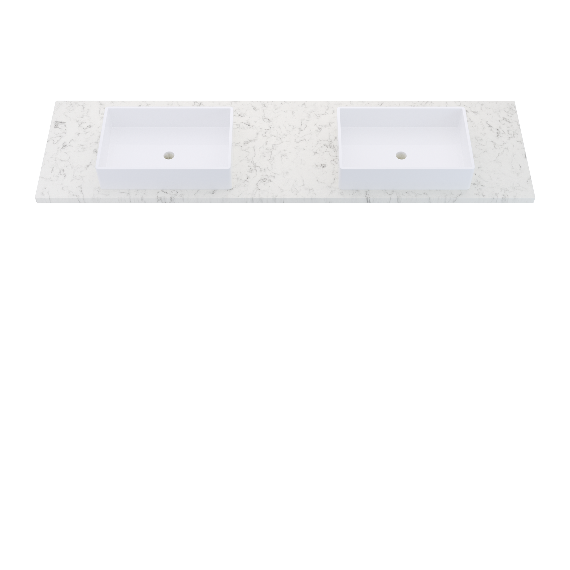 79" Vanderloc Silestone® Quartz Bathroom Vanity Top | Double Vigo Sink | Centered in Lyra