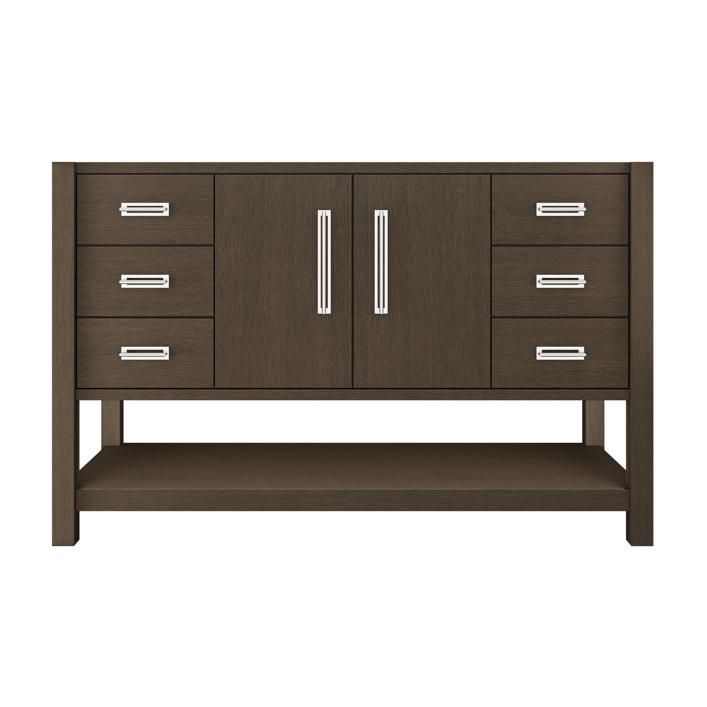 Kiawah Single Extra-Wide Bath Vanity 54in Russet Shadow Polished Chrome