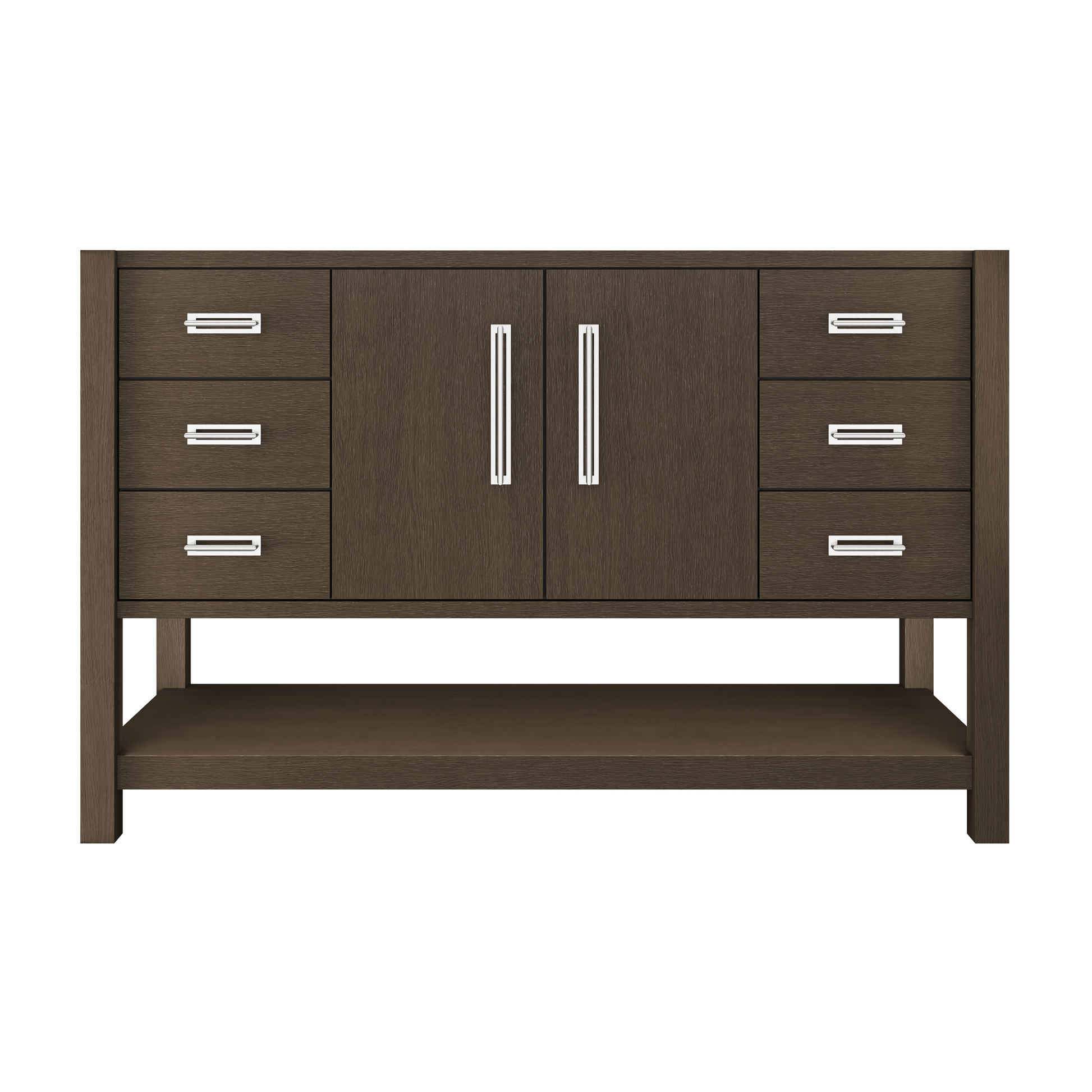 Kiawah Single Extra-Wide Bath Vanity 54in Russet Shadow Polished Chrome