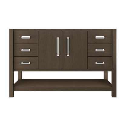 Kiawah Single Extra-Wide Bath Vanity 54in Russet Shadow Polished Chrome
