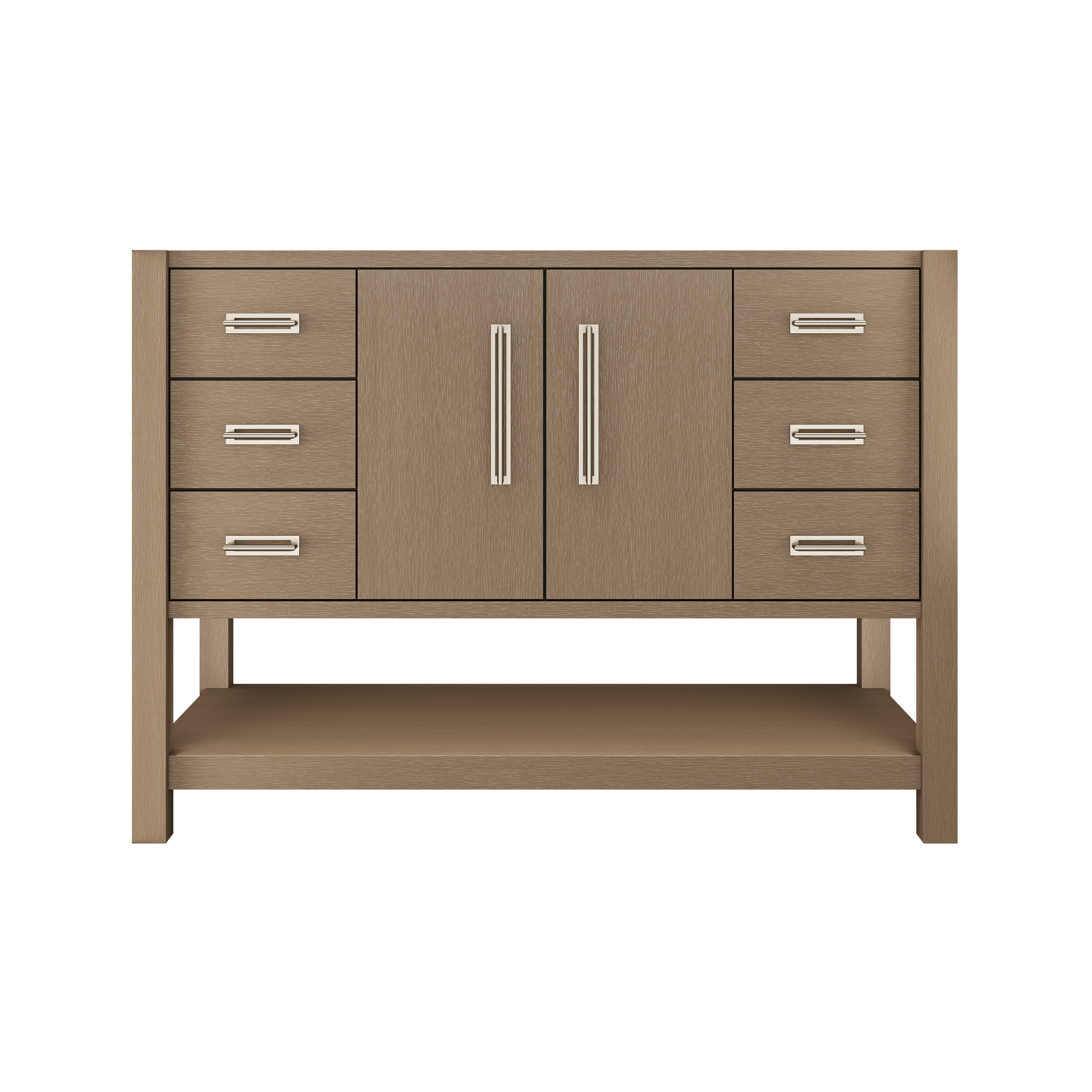 Kiawah Single Extra-Wide Bath Vanity 48in Smoked Modern Satin Nickel