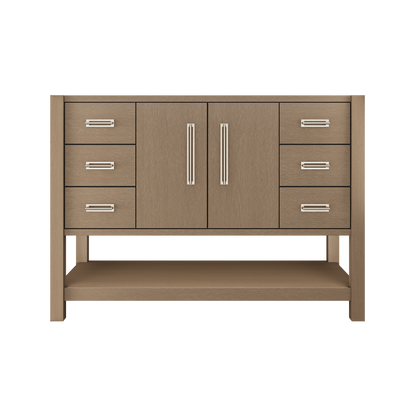 Kiawah Single Extra-Wide Bath Vanity 48in Smoked Modern Satin Nickel