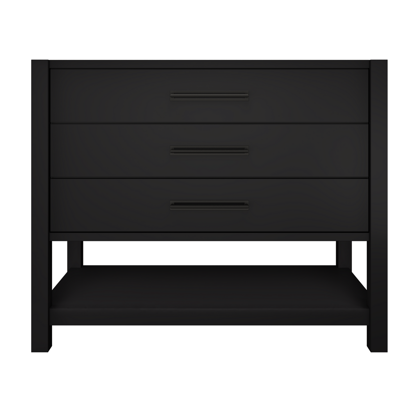 Kiawah 3-Drawer Single Bath Vanity 42in Noir Matte Black