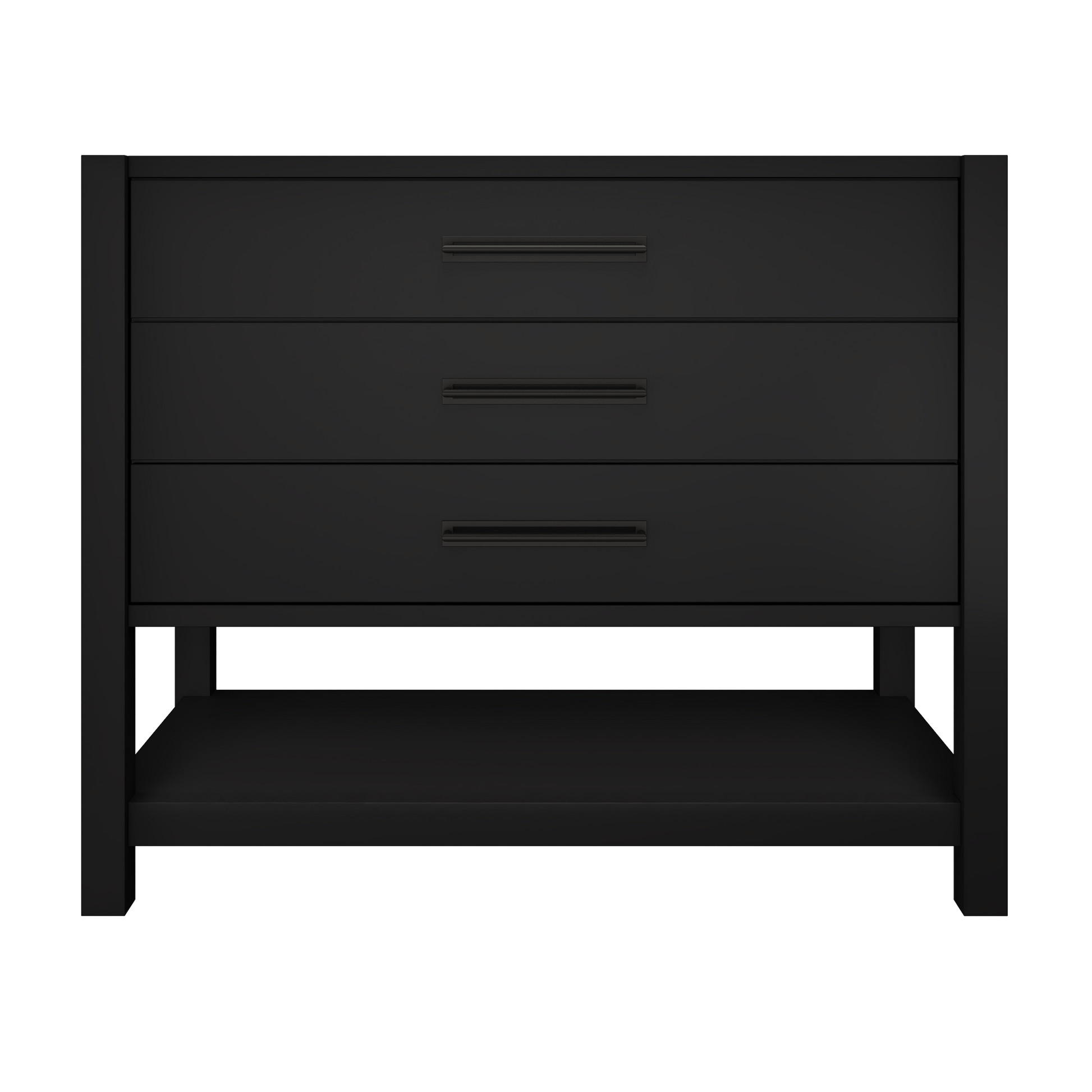 Kiawah 3-Drawer Single Bath Vanity 42in Noir Matte Black
