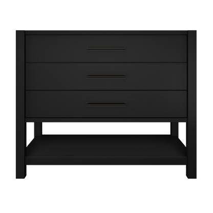 Kiawah 3-Drawer Single Bath Vanity 42in Noir Matte Black