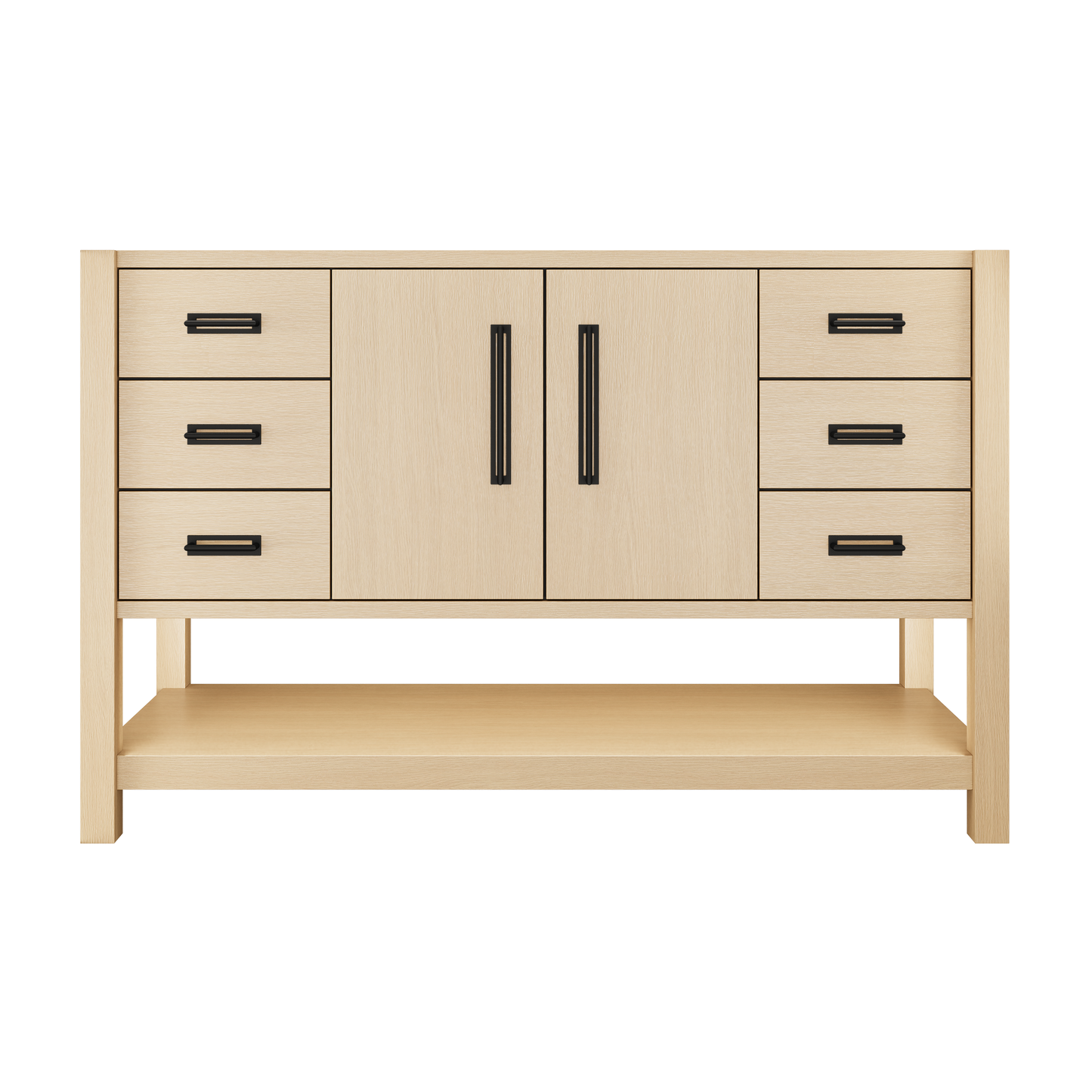 Kiawah Single Extra-Wide Bath Vanity 54in Natural Weathered Matte Black