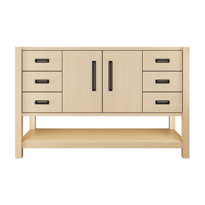 Kiawah Single Extra-Wide Bath Vanity 54in Natural Weathered Matte Black
