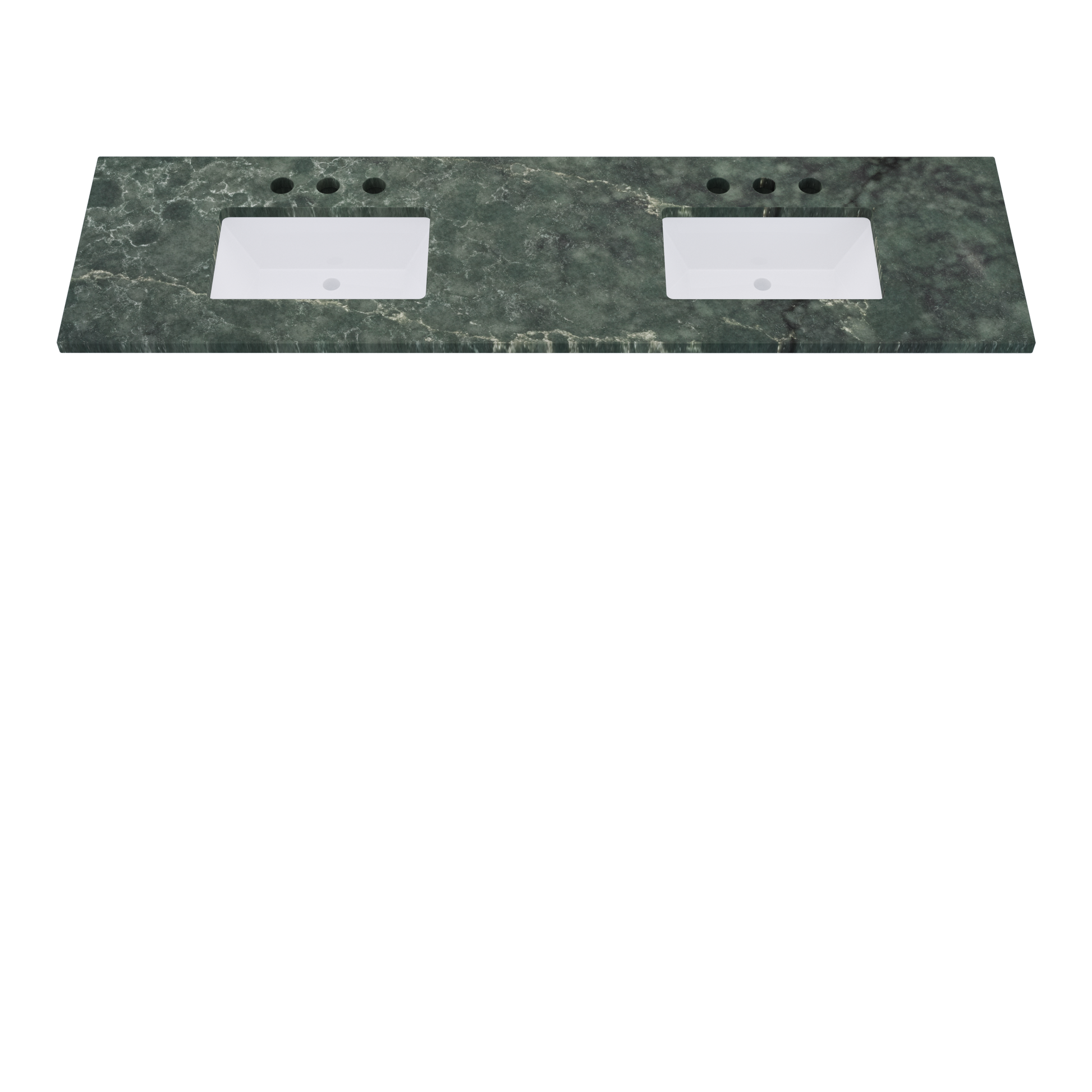 79" Vanderloc Silestone® Quartz Bathroom Vanity Top | Double Rectangle Sink | Centered in Jardin Emerald