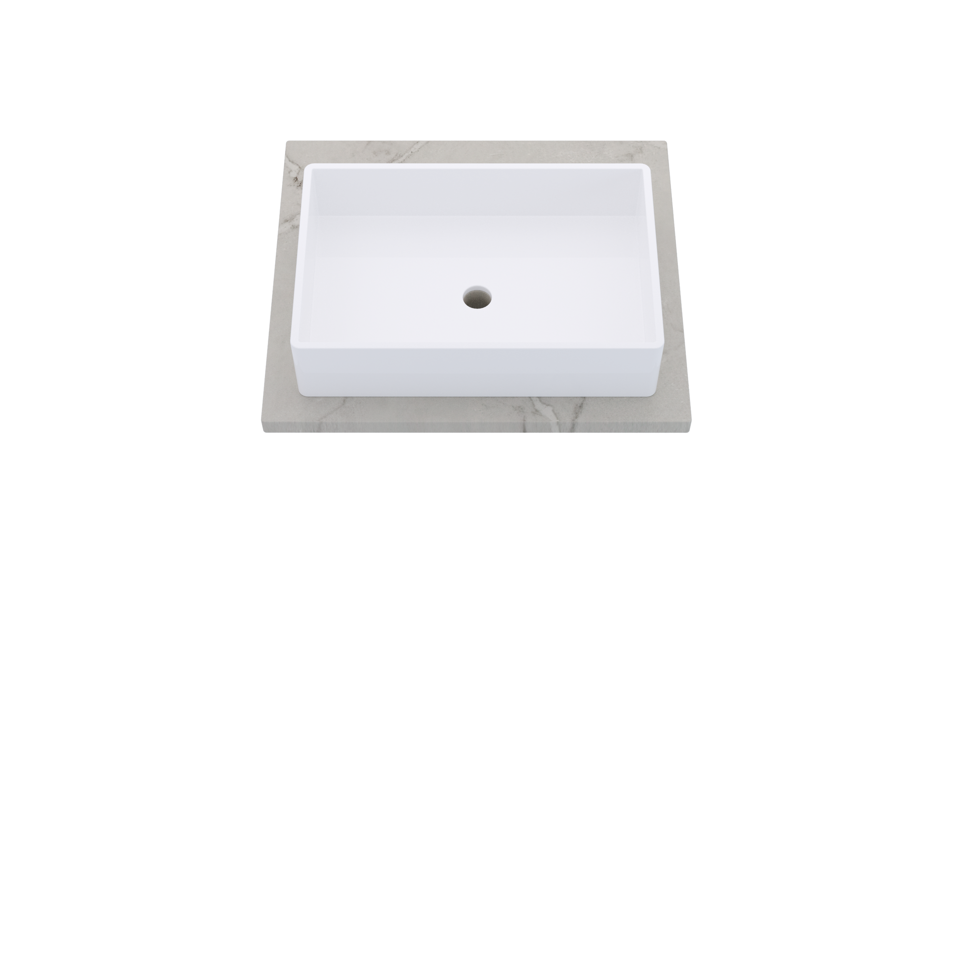 25" Vanderloc Silestone® Quartz Bathroom Vanity Top | Single Vigo Sink | Centered in Victorian Silver