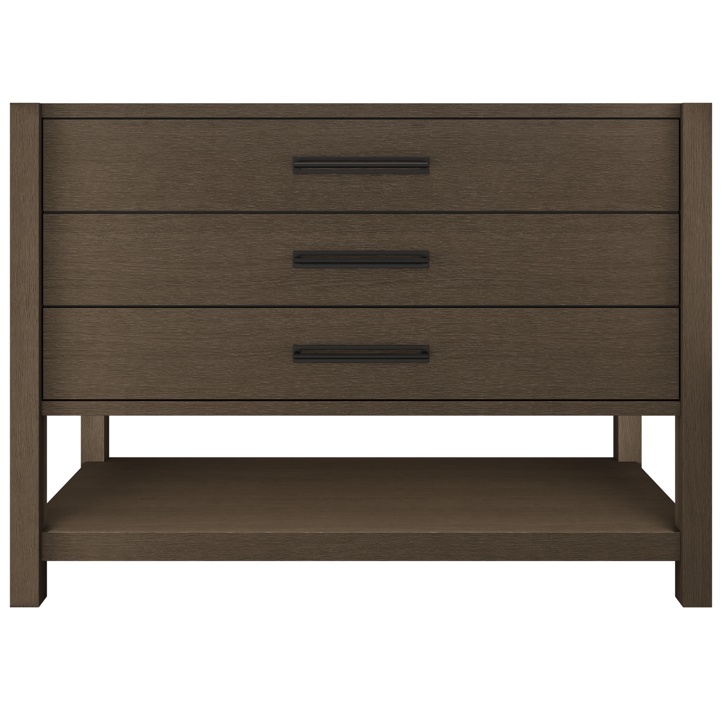 Kiawah 3-Drawer Single Bath Vanity 48in Russet Shadow Matte Black