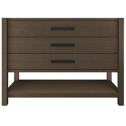 Kiawah 3-Drawer Single Bath Vanity 48in Russet Shadow Matte Black