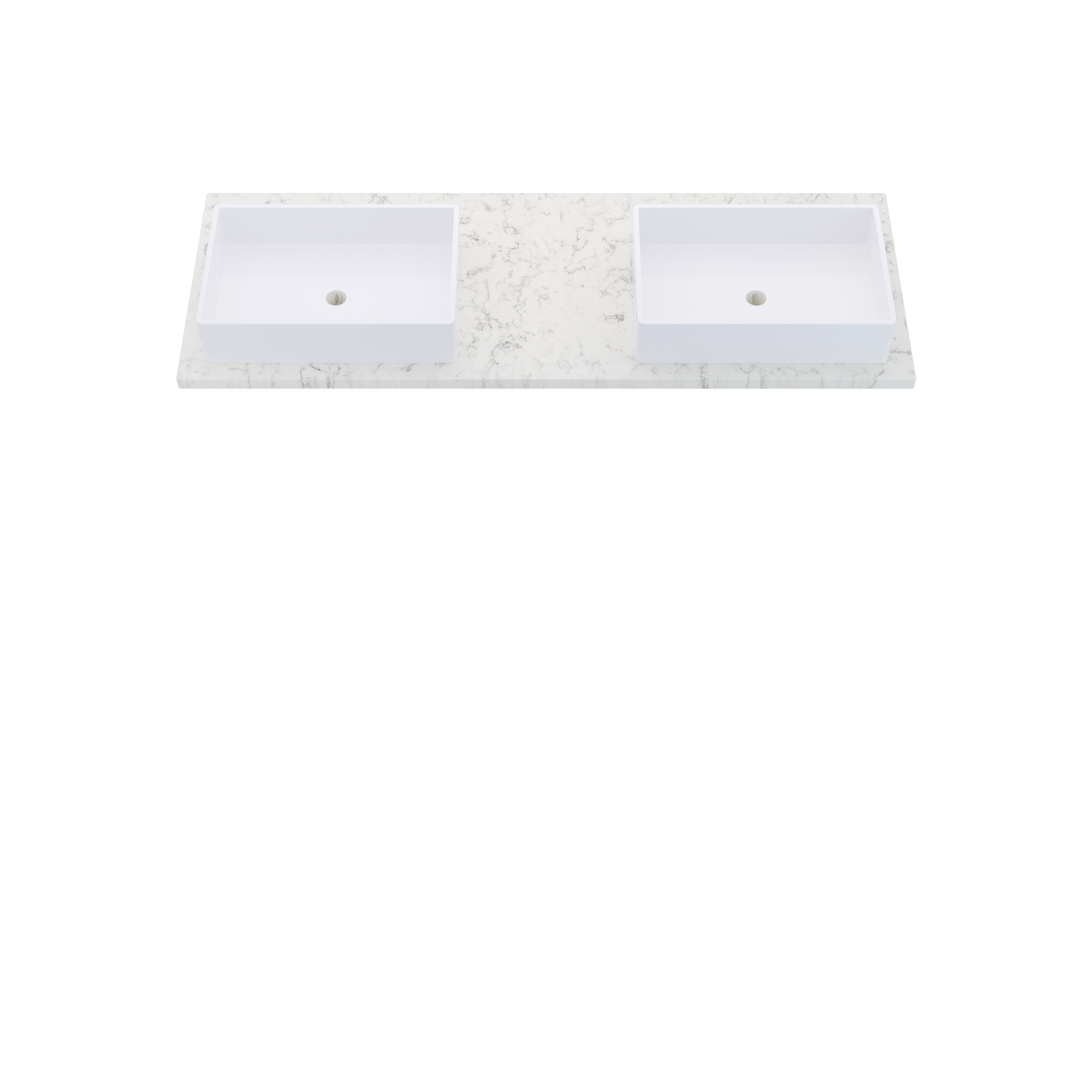 61" Vanderloc Silestone® Quartz Bathroom Vanity Top | Double Vigo Sink | Offset in Lyra
