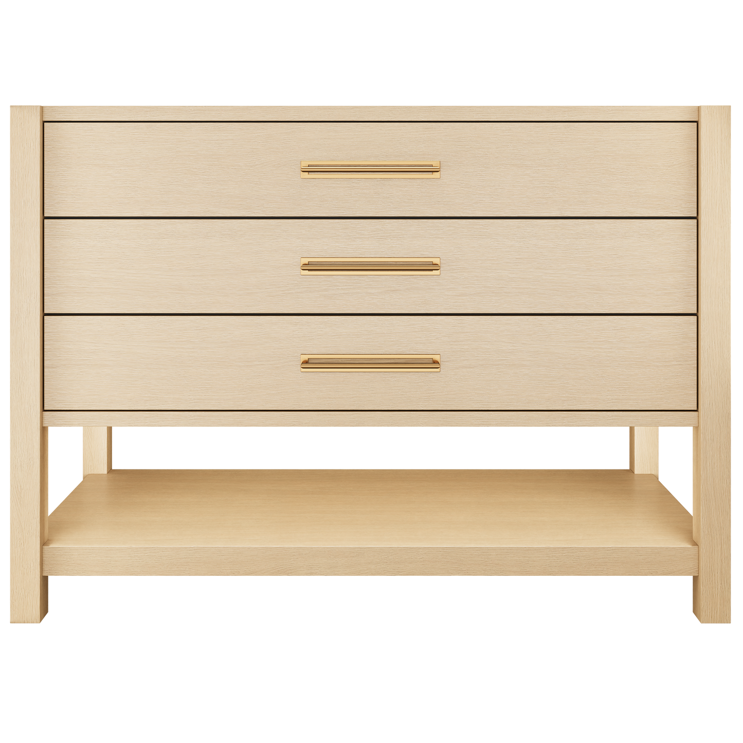 Kiawah 3-Drawer Single Bath Vanity 48in Natural Weathered Satin Gold