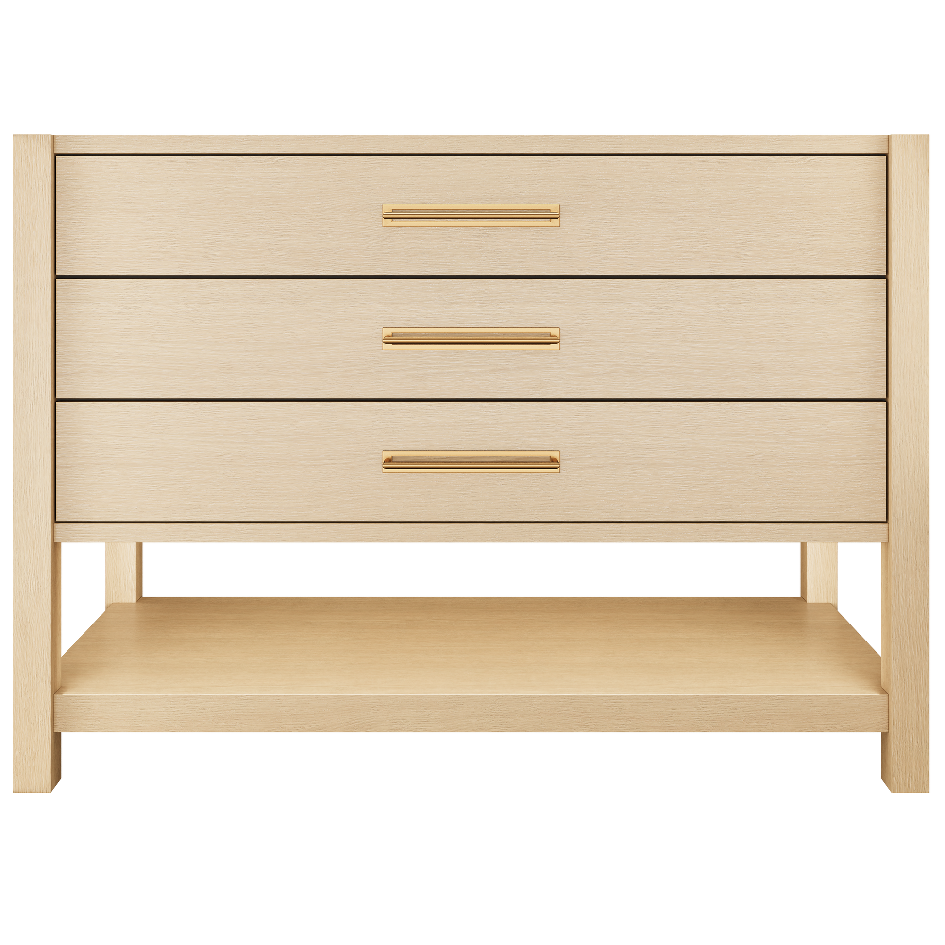 Kiawah 3-Drawer Single Bath Vanity 48in Natural Weathered Satin Gold